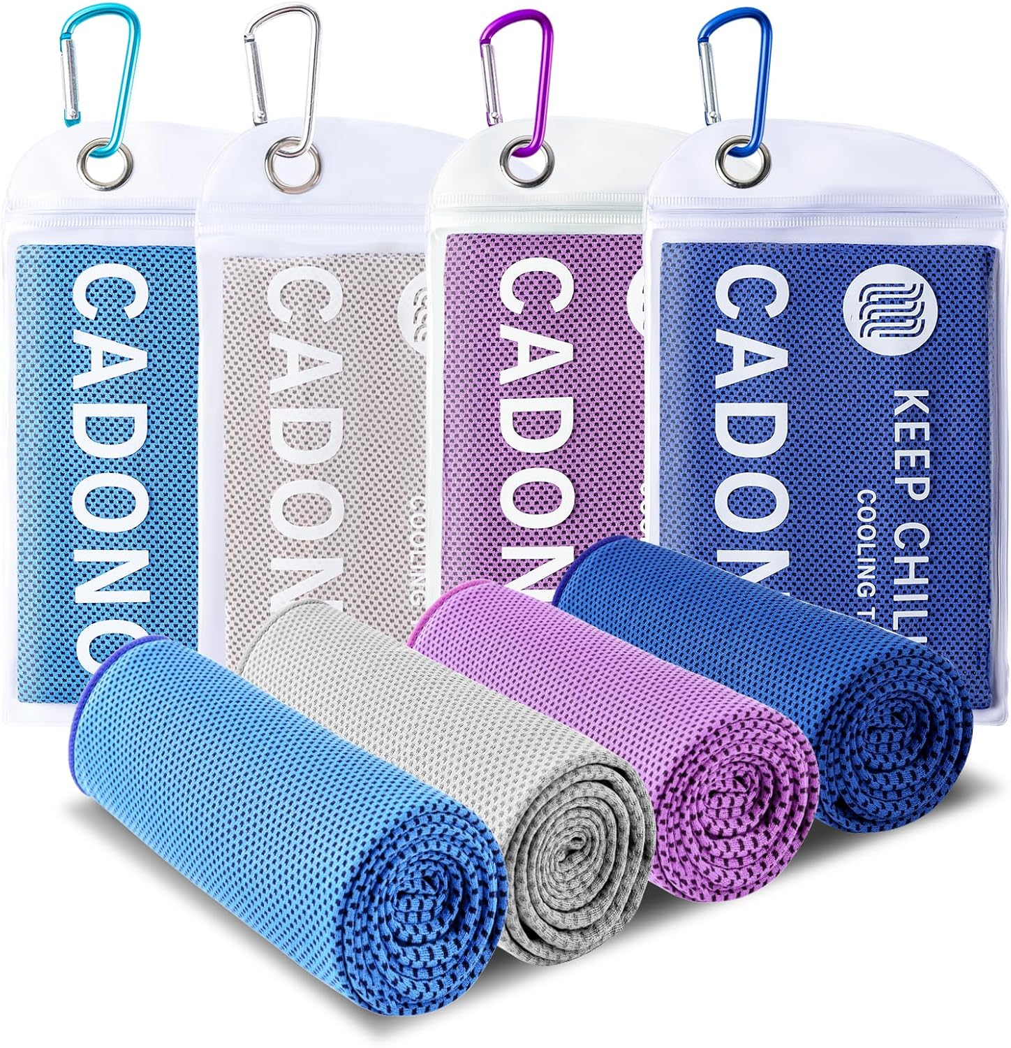 4 Pack Cooling Towel (40"x12"), Soft Breathable Ch...