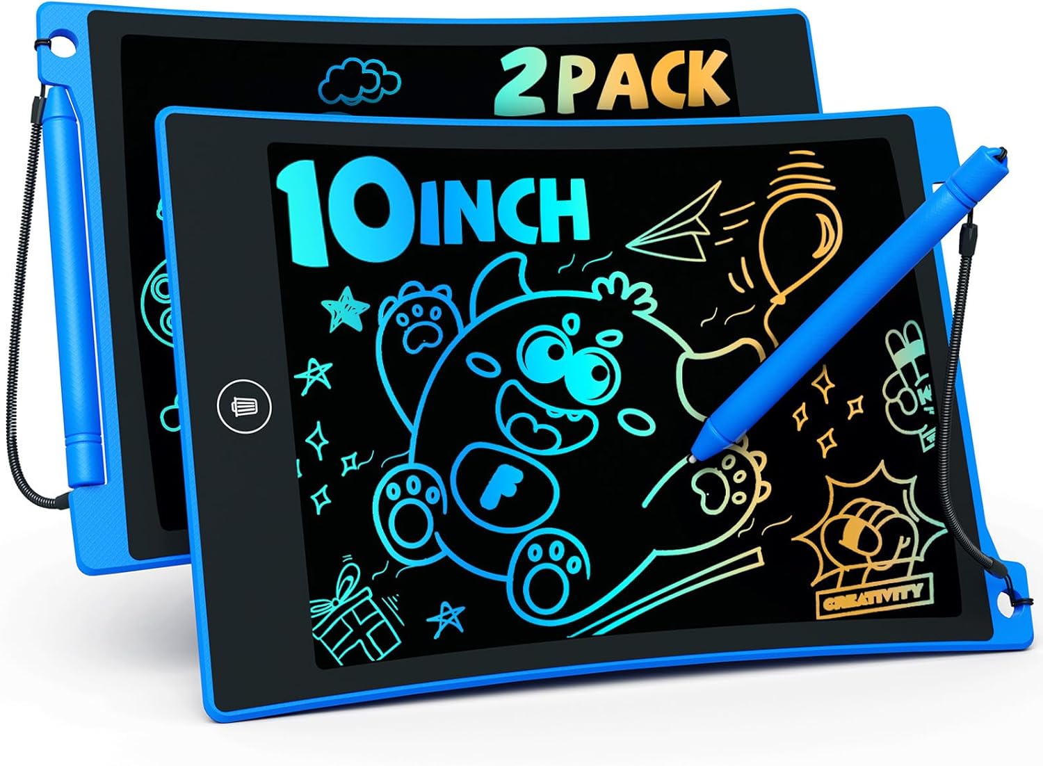 TEKFUN 2 Pack LCD Writing Tablet with Anti-Lost Stylus, 10in Erasable Doodle Boa...
