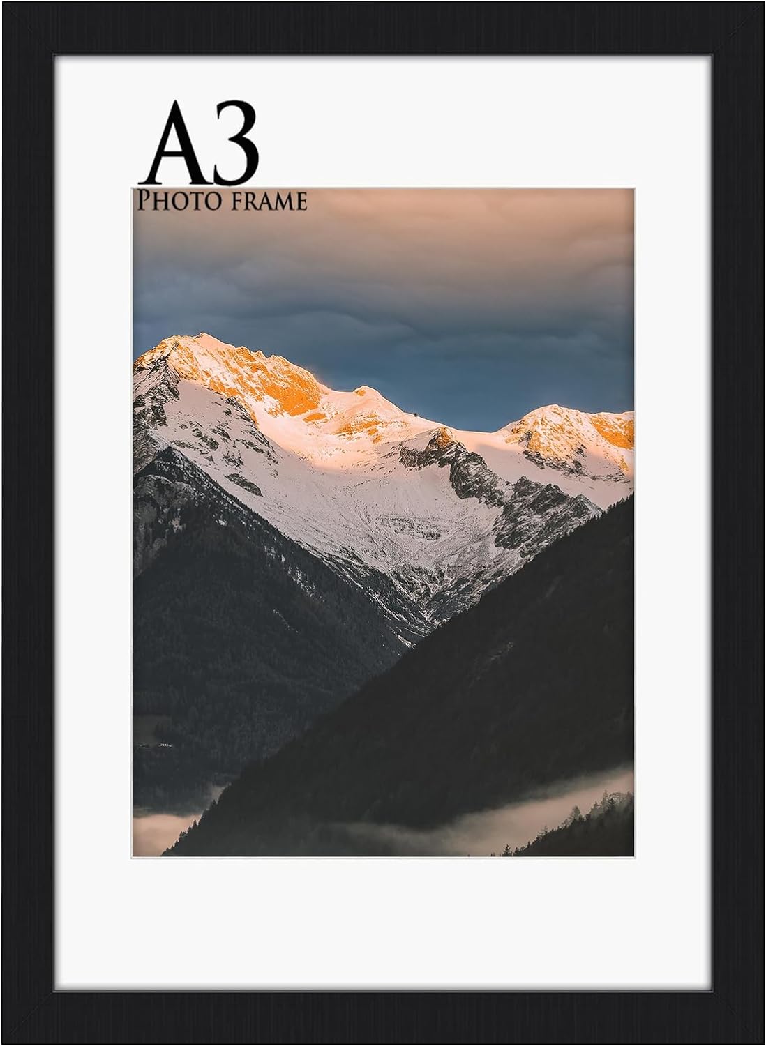 UHOUSEST A3 Frame, 29.7x42cm A3 Picture Frame, Wooden Frame for A3 Print, Black...