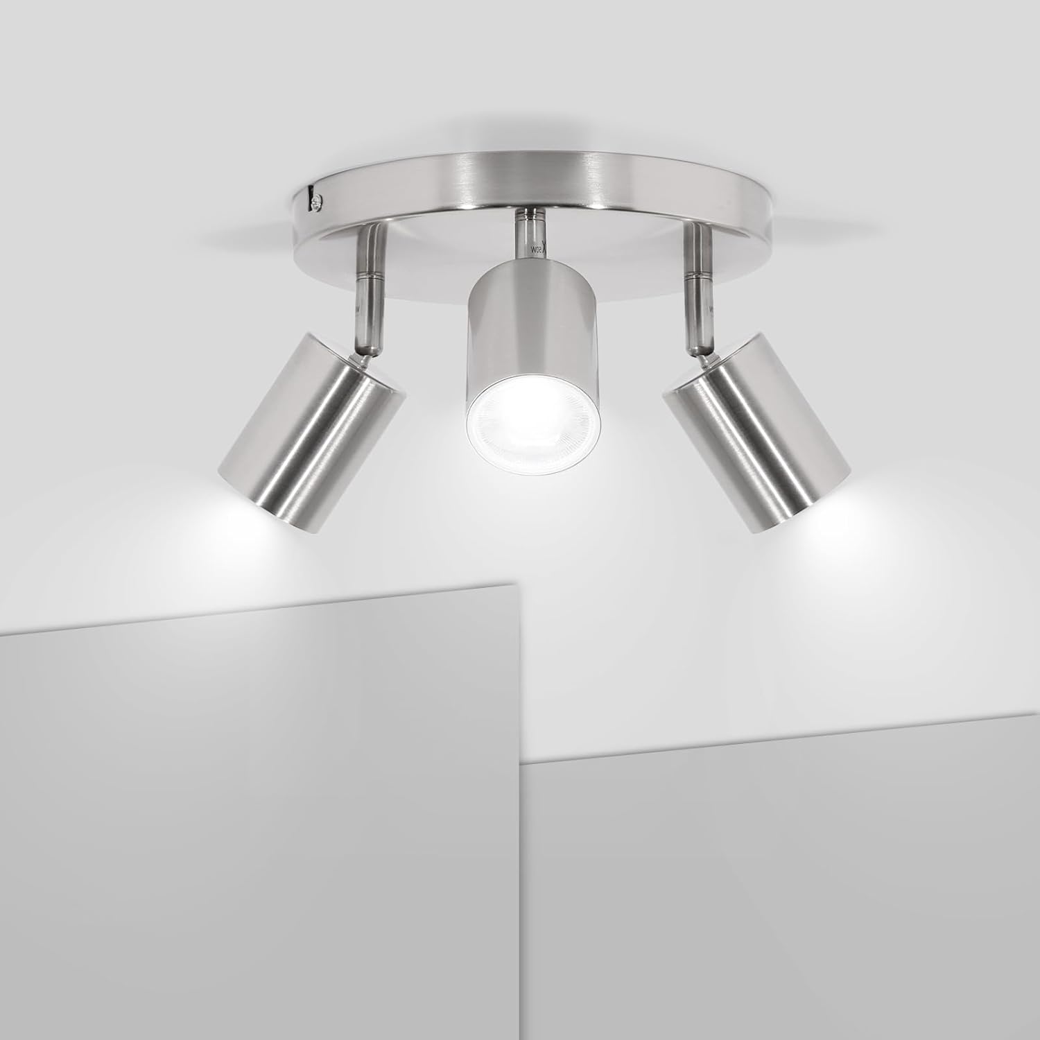 Ketom 3 Way Ceiling Spotlight Fitting - GU10 LED Ceiling Light Rotatable - Round...