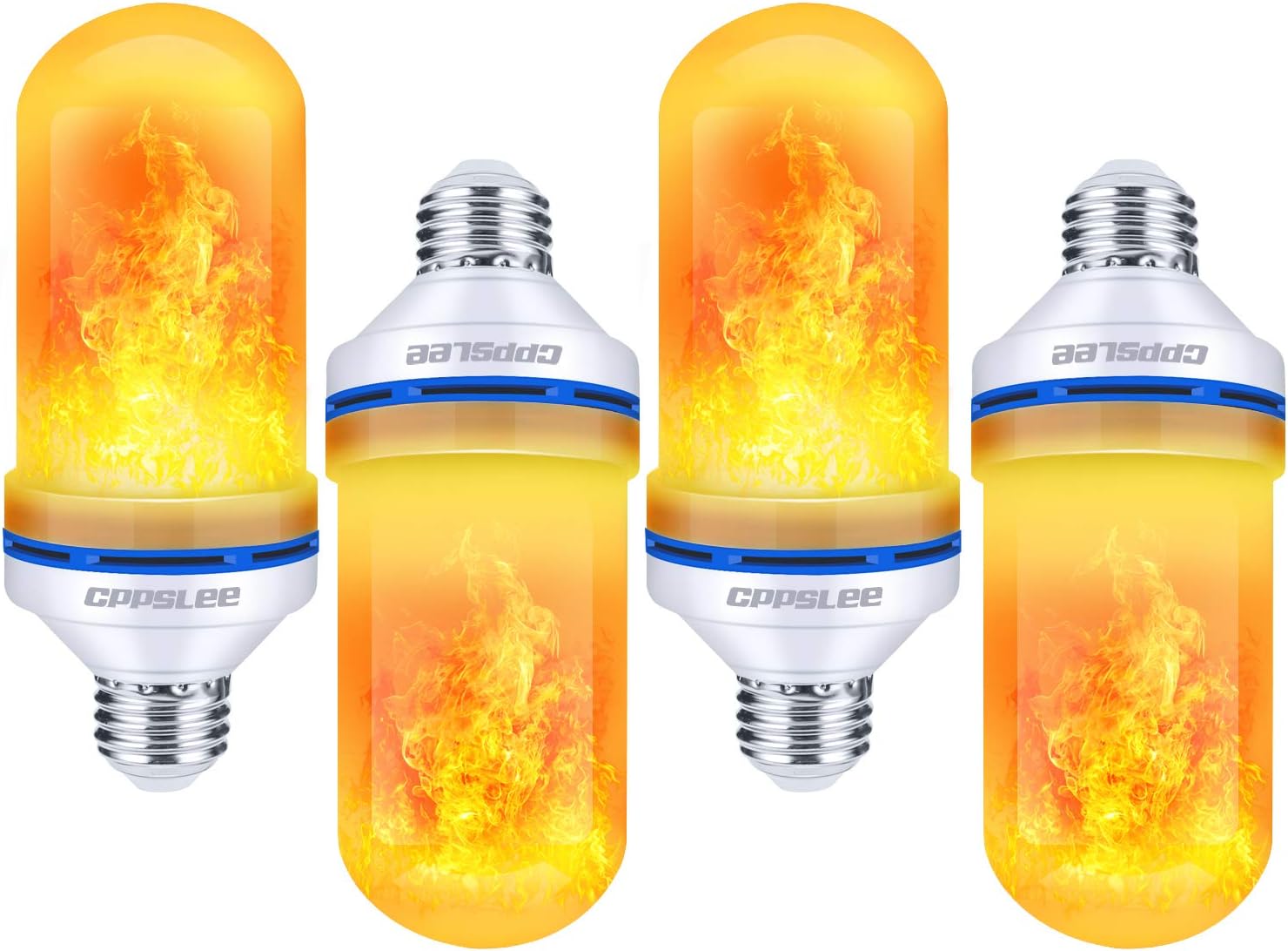 CPPSLEE LED Flame Light Bulbs, 4 Modes Fire Light Bulbs, E26 Base Flame Bulb, Ha...