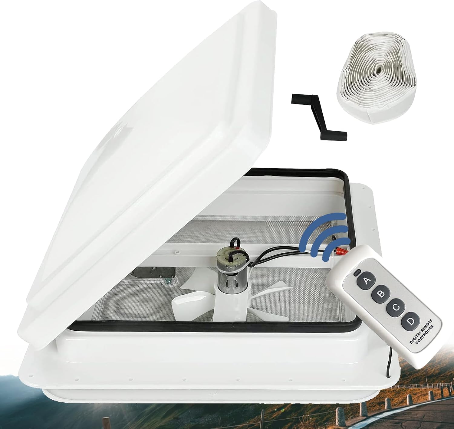 RV Roof Vent, Special 14" Roof Vent with Remote Control for Camper Trailer, Inno...
