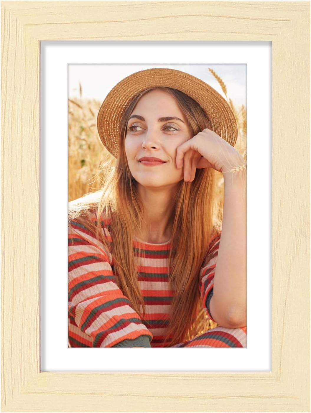 Vittanly 5x7 Picture Frame, Display Pictures 4x6 with Mat or 5x7 without Mat, Ru...
