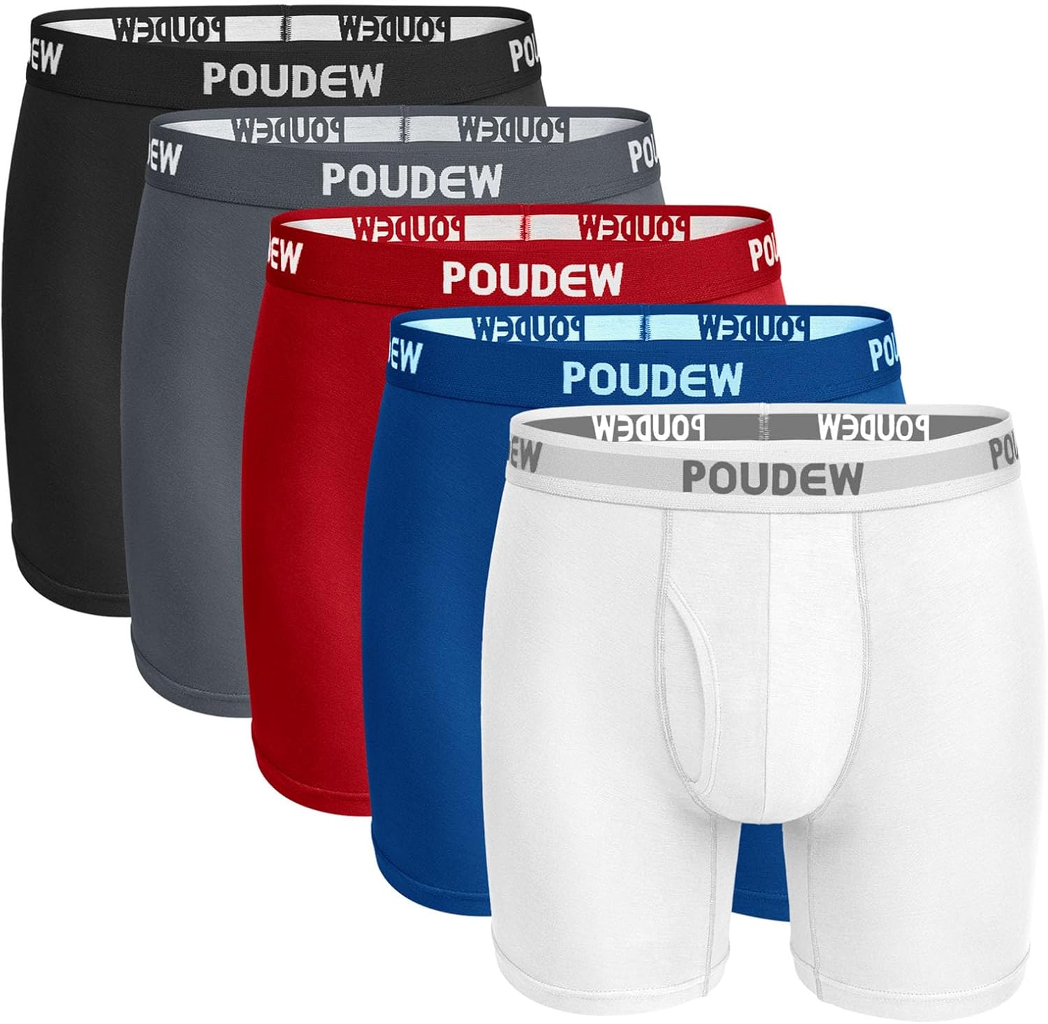 Men's Underwear, Tagless Soft Viscose Underwear Boxer Briefs for Men, Pack of 5...