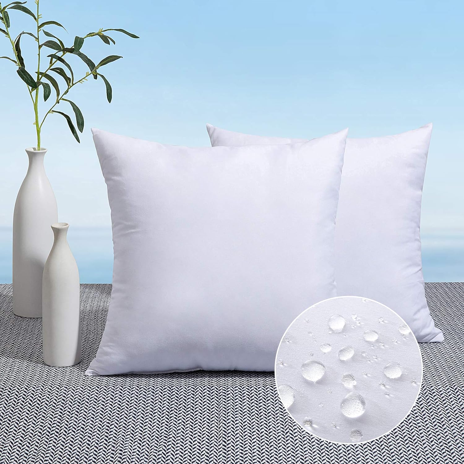 MIULEE Pack of 2, Special Outdoor Pillow Inserts, Innovative 14x14 Outdoor Throw...