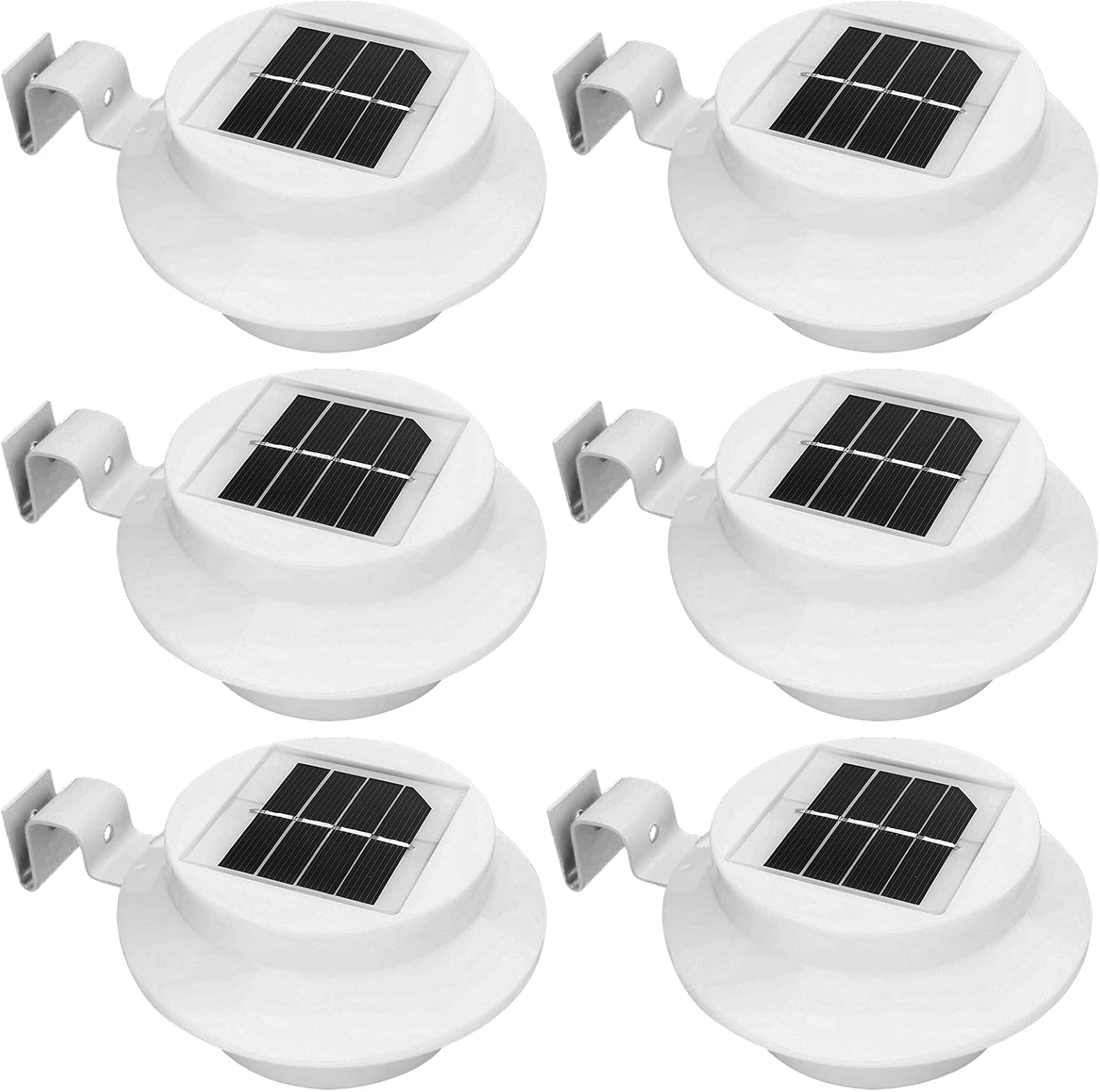 ZABY 6 Pack Deal Outdoor LED Solar Gutter Lights IP55 Waterproof Solar Powered S...
