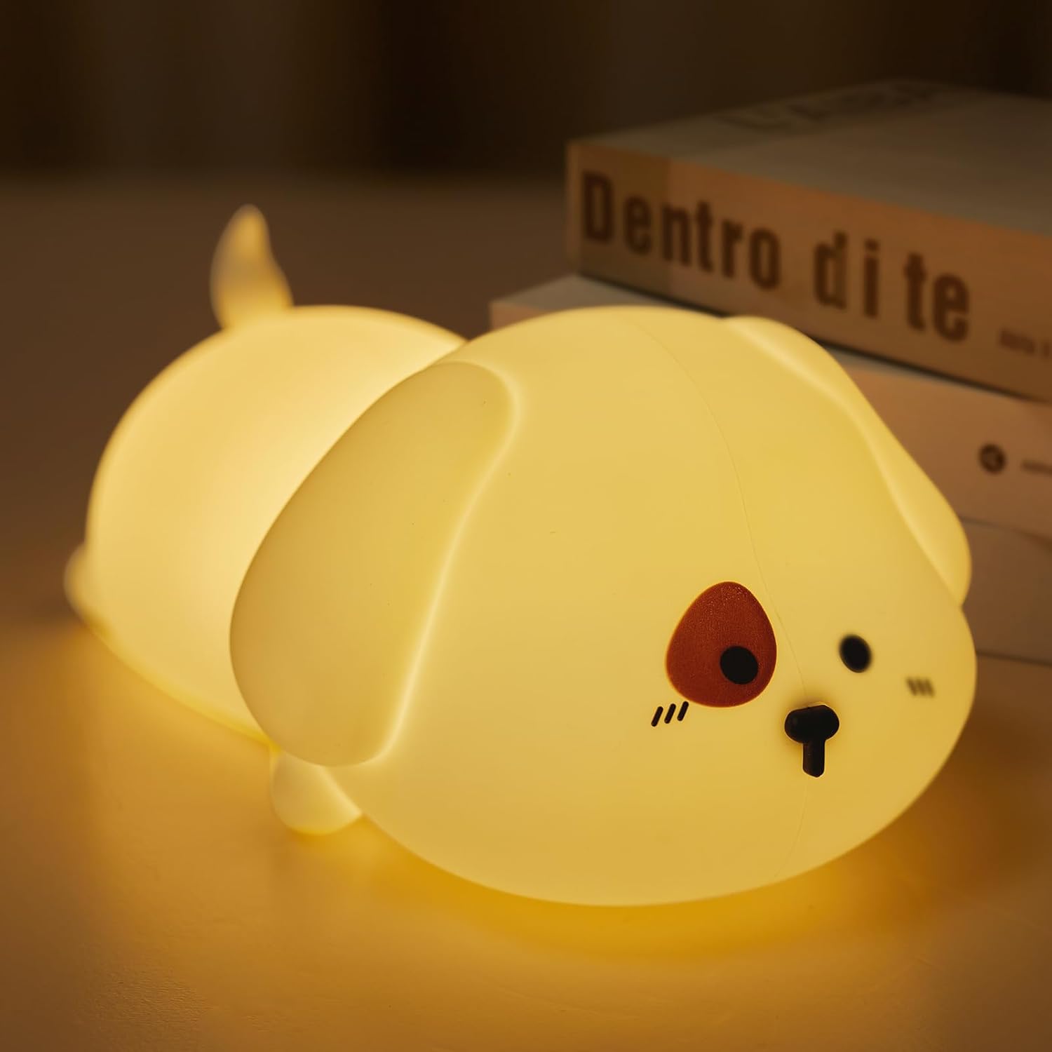Minetom Night Light for Kids, Special Silicone Puppy Night Light with 2 Levels o...