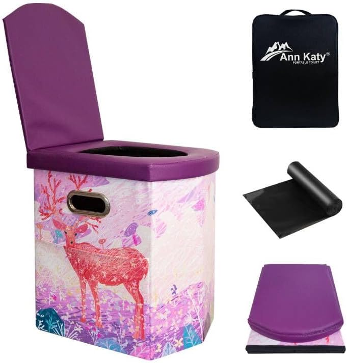 Upgrade XL Portable Toilet for Adults, Special Extra Large Portable Travel Foldi...