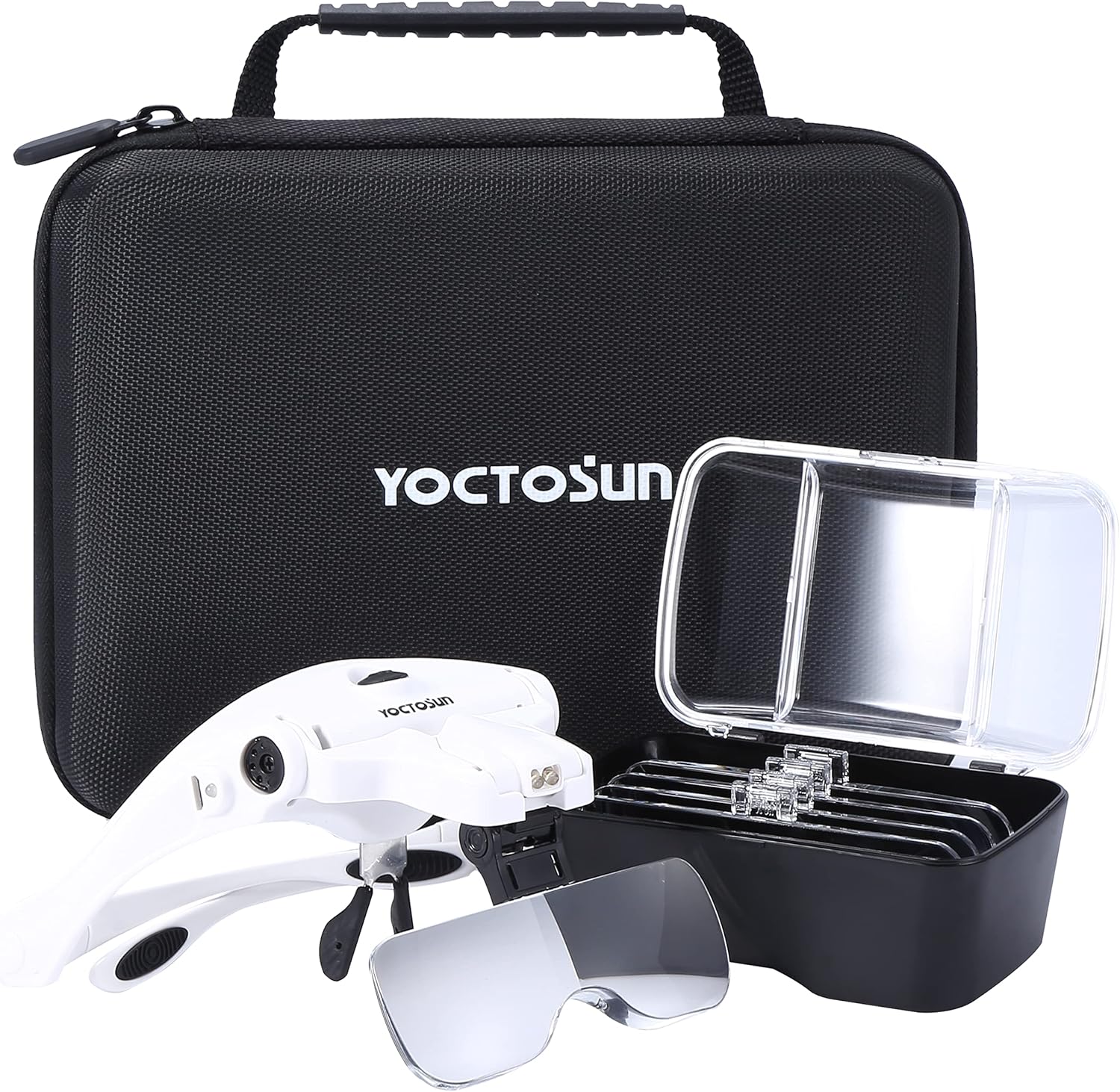 YOCTOSUN Magnifying Glasses with Light, Head Mount Magnifier with 5 Lenses, Head...