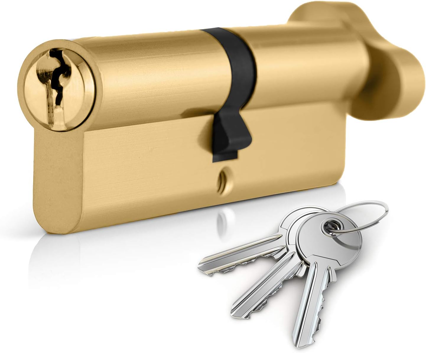 XFORT® Brass 40T/50 Euro Cylinder Lock, Special Thumb Turn Door Barrel Lock with...