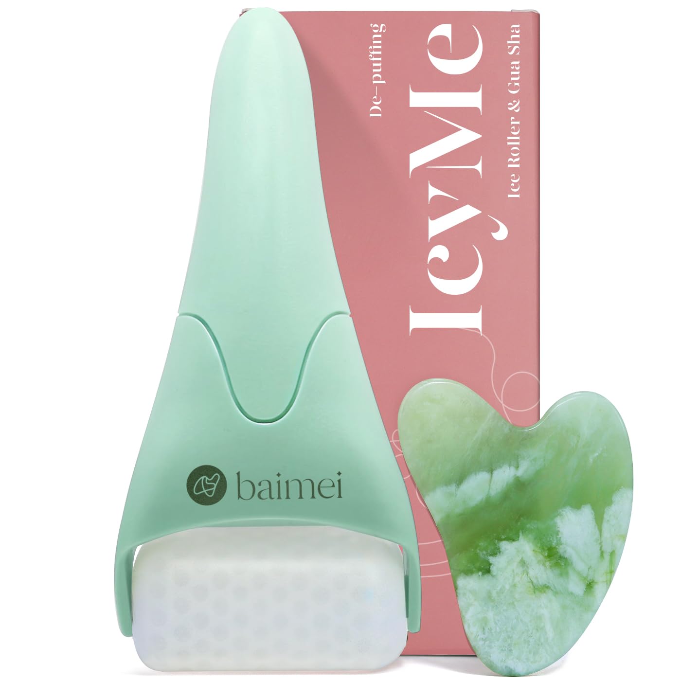 BAIMEI IcyMe Cryotherapy Ice Roller and Gua Sha Facial Tools Reduces Puffiness M...