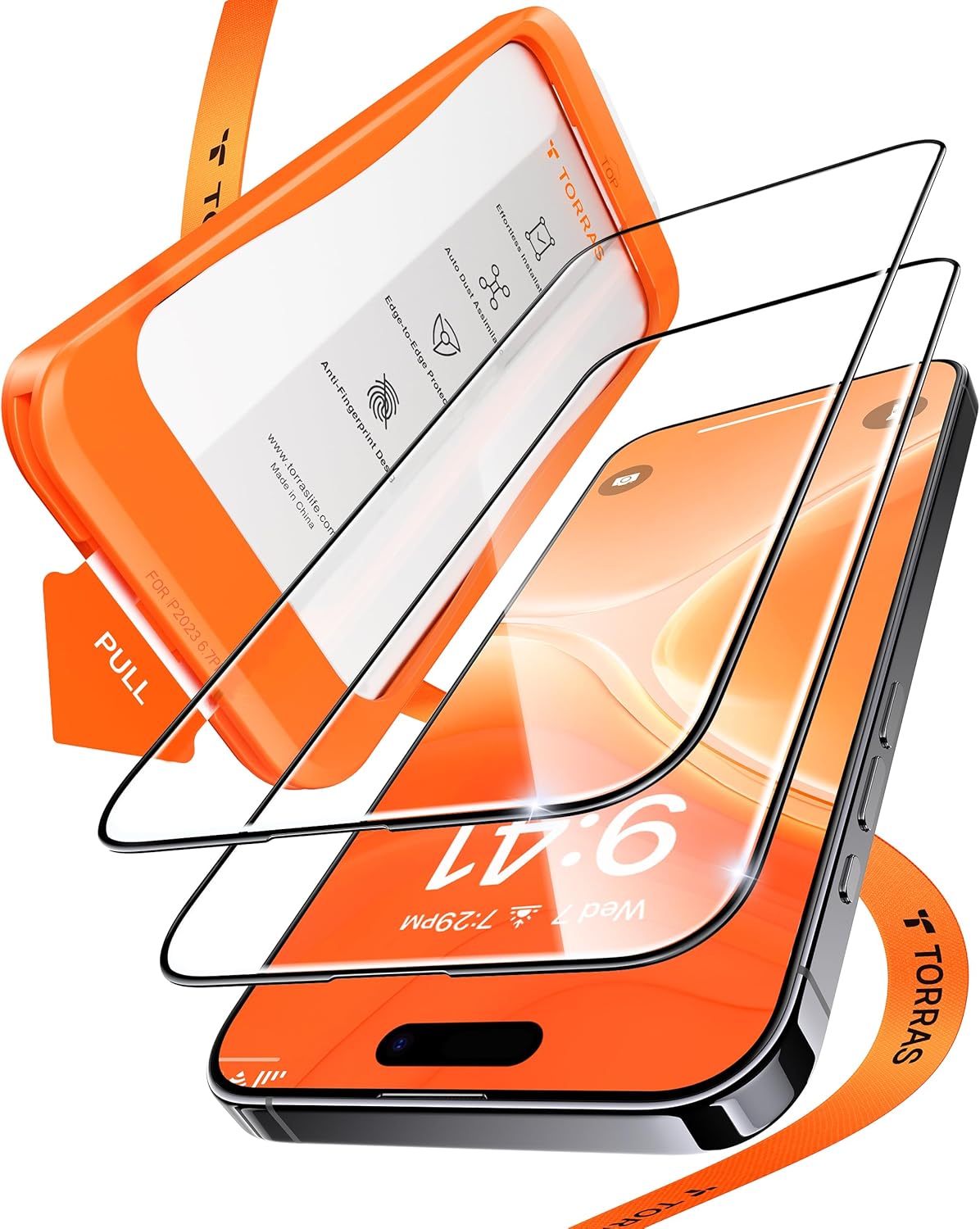 TORRAS iPhone 14 Pro Screen Protector, Special 8FT Military Shatterproof Screen...