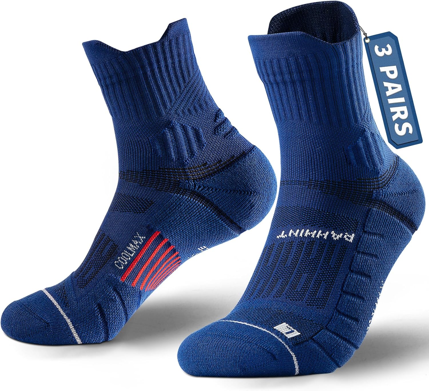 Rahhint Coolmax 3 Pack Quarter Compression Running Socks Men Women Breathability...