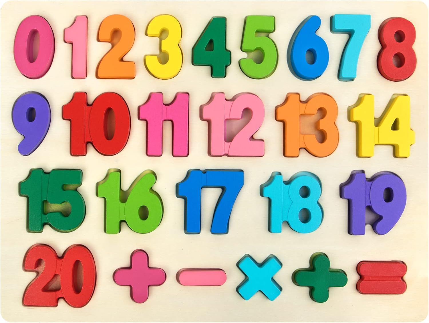 Number Puzzle Wooden Puzzles for Toddlers 1 2 3 4 5 Year Old, Shape Learning Puz...