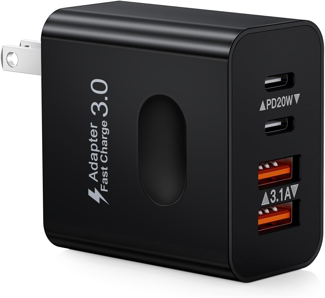 USB C Wall Charger Block, Innovative 40W 4-Port Type C Block for Fast Charging,...