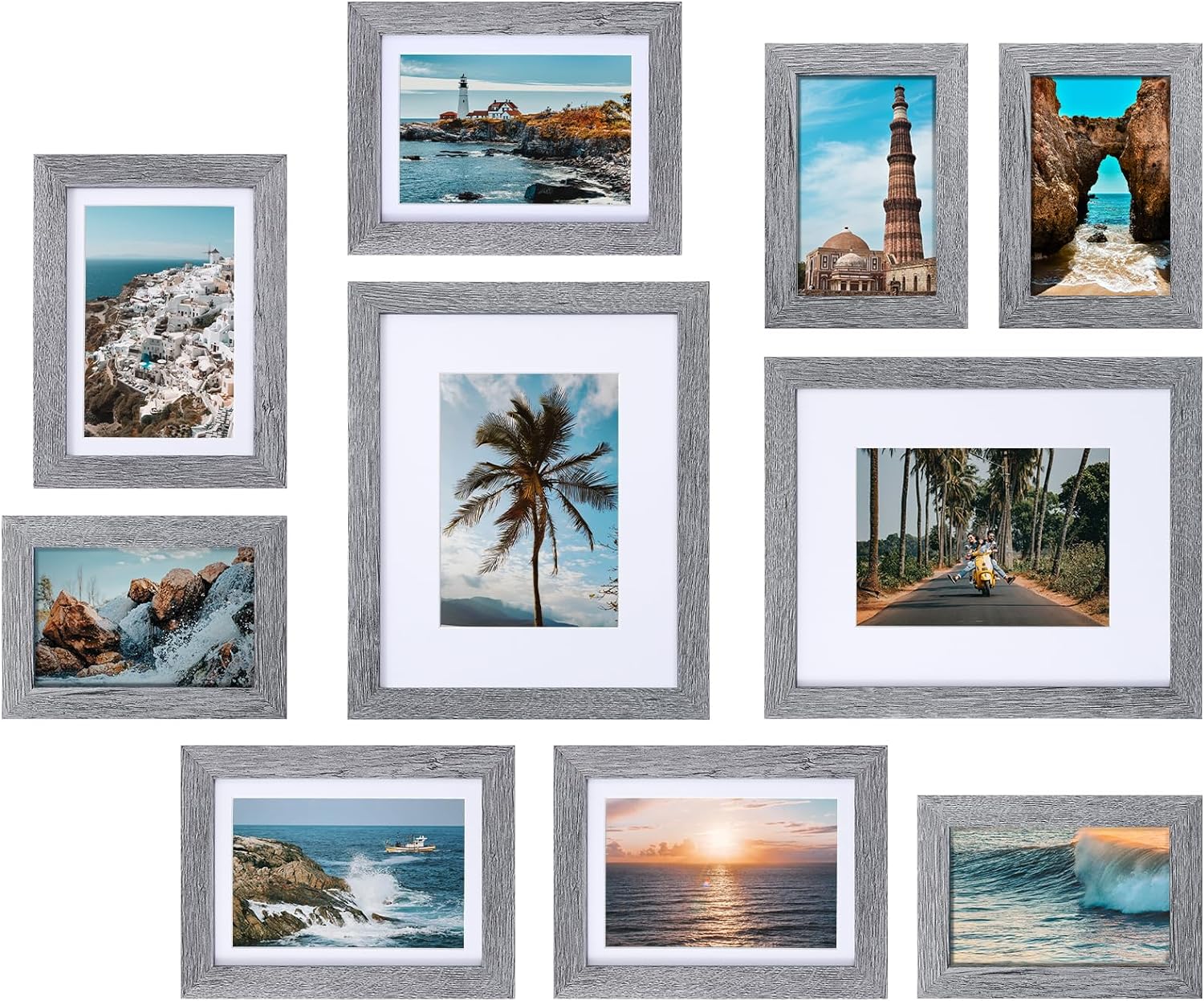 Vittanly 10 Pack Picture Frames Collage Wall Decor, Gallery Wall Frame Set for W...