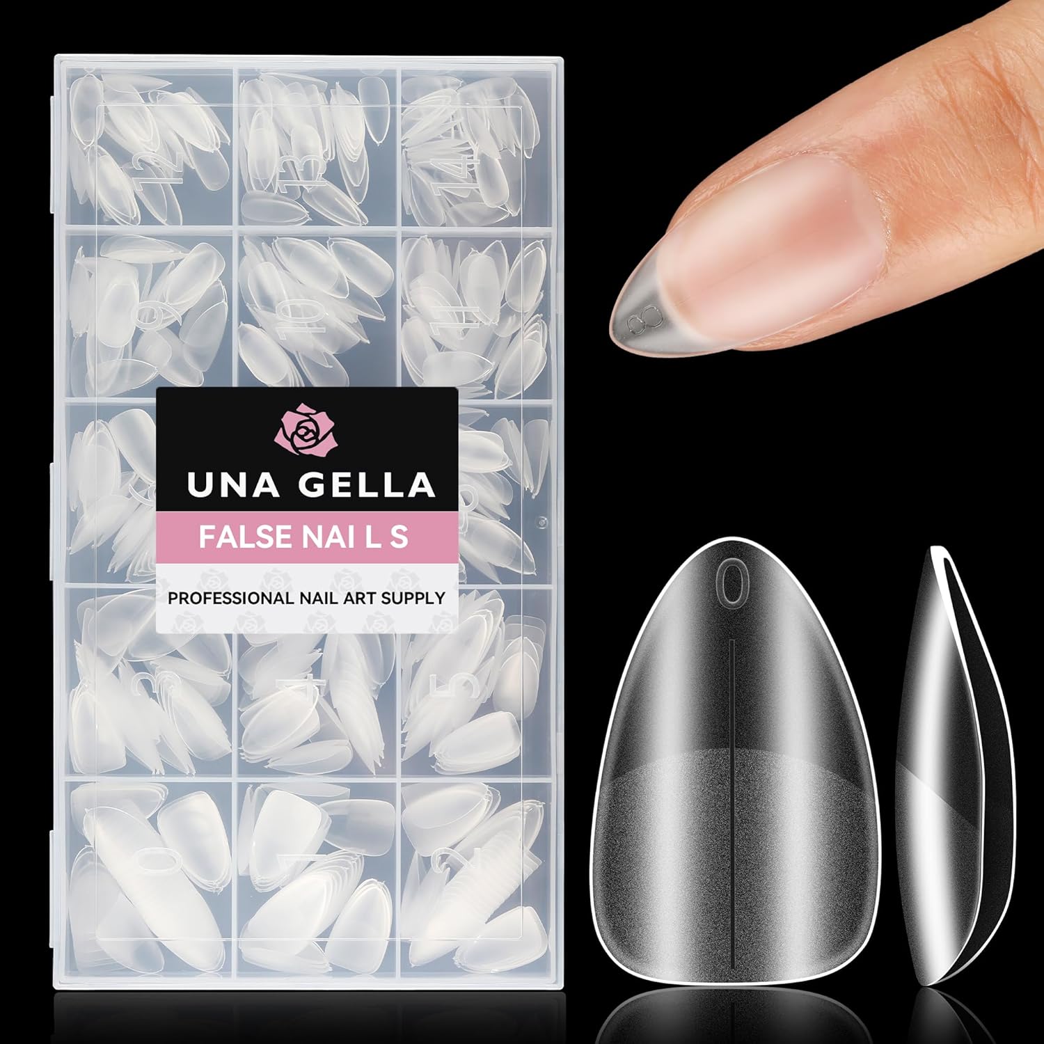 UNA GELLA Short Almond Nail Tips, Special Gel X Nail Tips for 312Pcs, High-Quali...