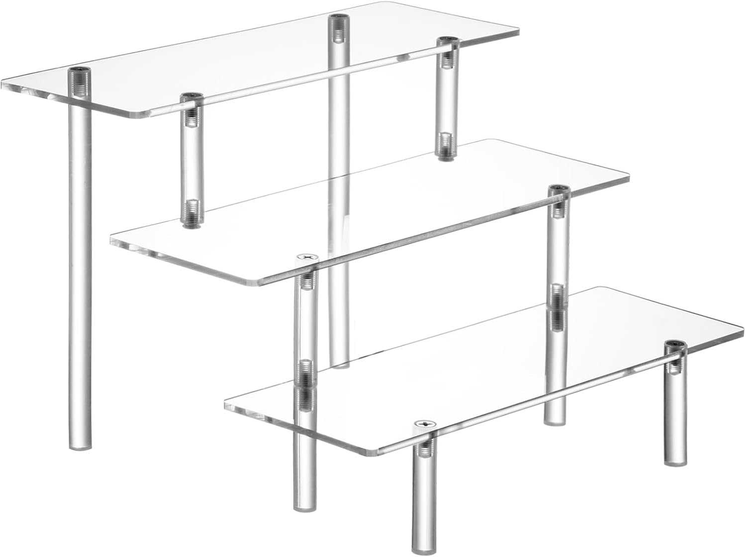 Clear Acrylic Perfume Display Stand Organizer, 3 Tier Cupcake Stand Risers for F...