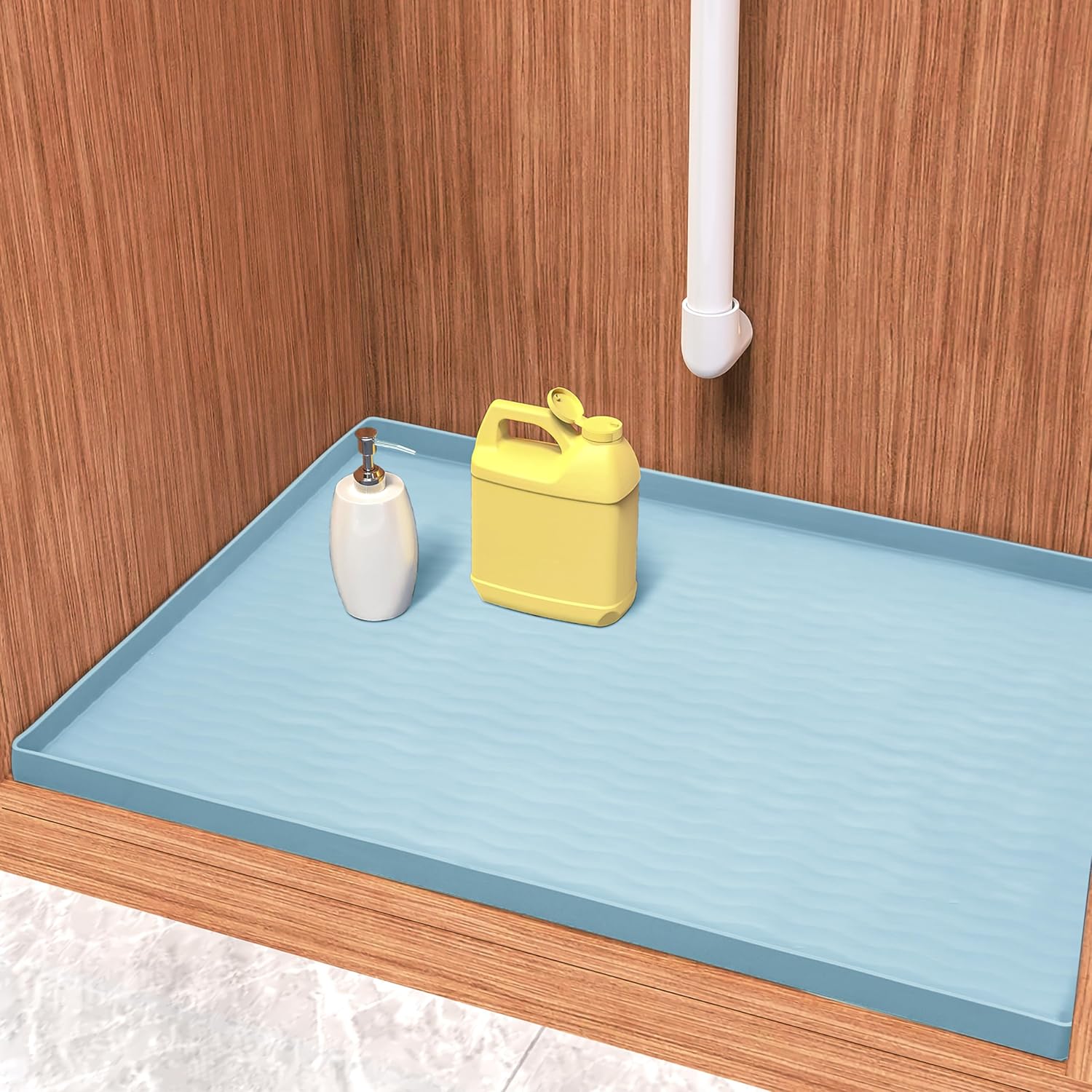 Under Sink Mat, Special 34'' x 22'' Waterproof Kitchen Mat, Innovative Silicone...