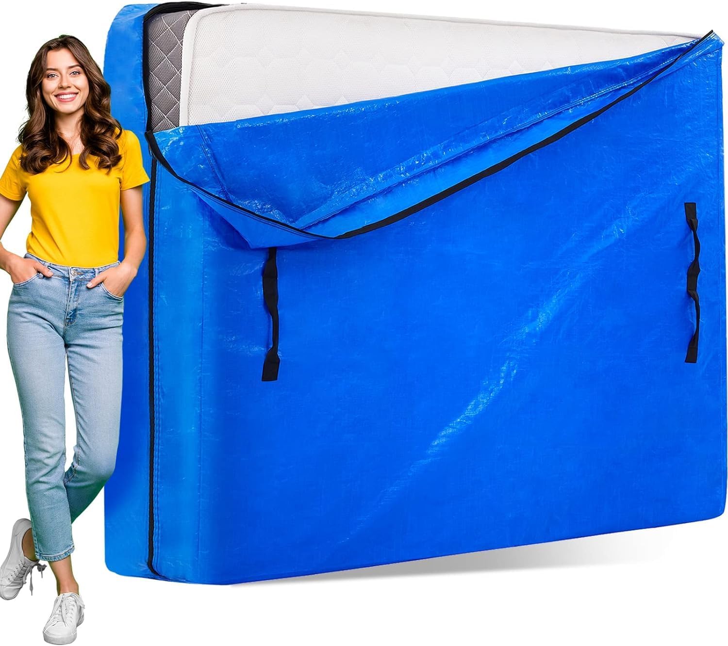 AlexHome Mattress Bags for Moving and Storage - Twin Size - Heavy Duty Tarp Reus...