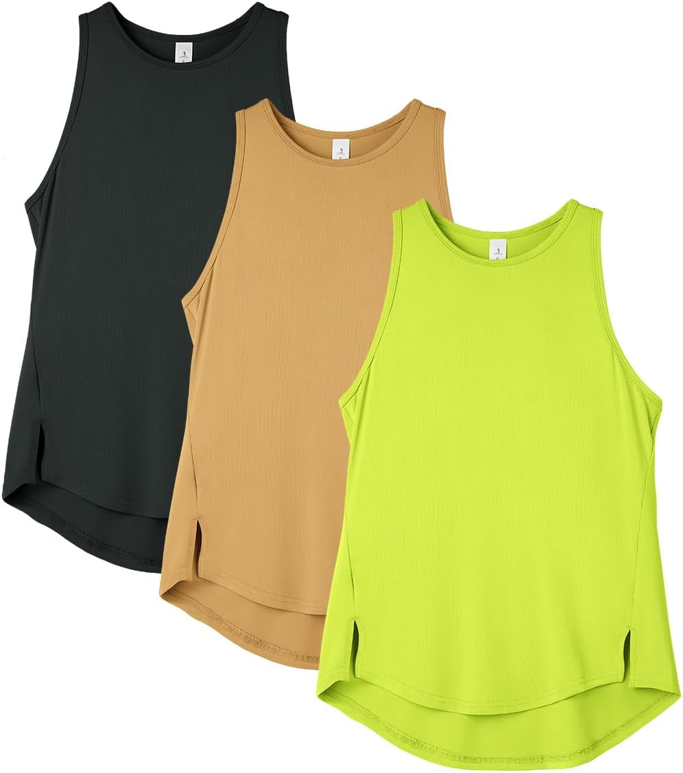 icyzone Women's Lightweight Workout Tops Racerback Gym Shirts Athletic Running T...