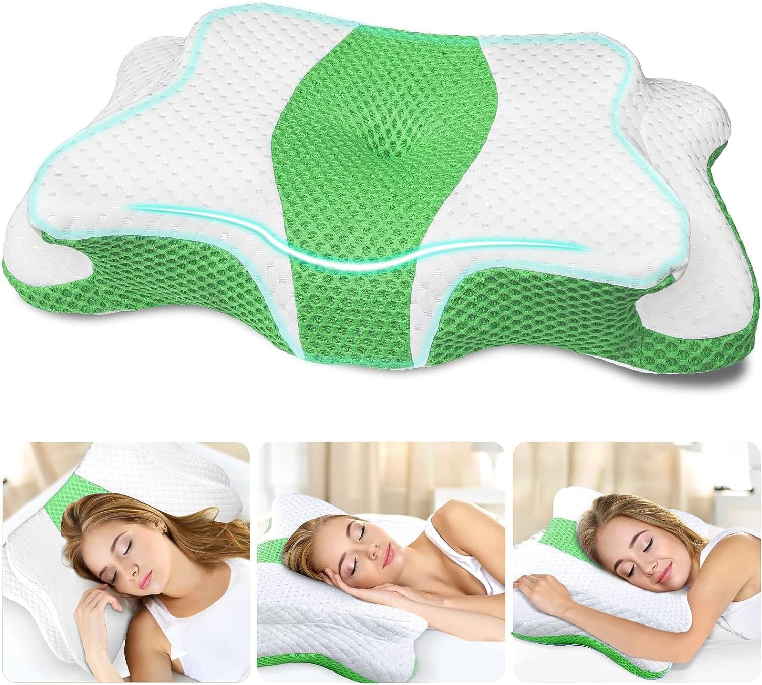 5X Pain Relief Cervical Pillow for Neck and Shoulder Support,Hollow Design Cervi...