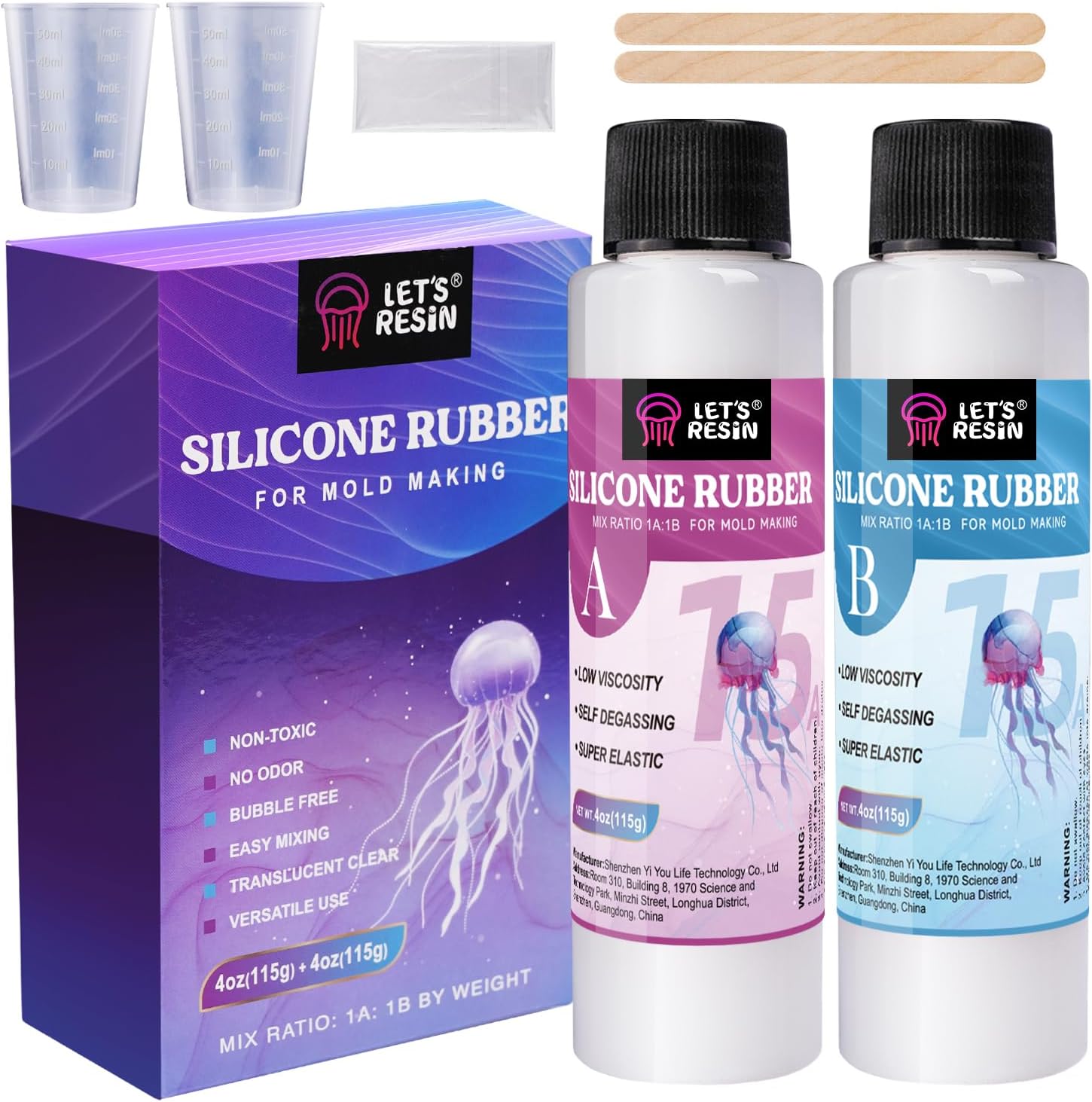 LET'S RESIN 8oz Silicone Mold Making Trial Kit, High-Quality Mold Making Silicon...