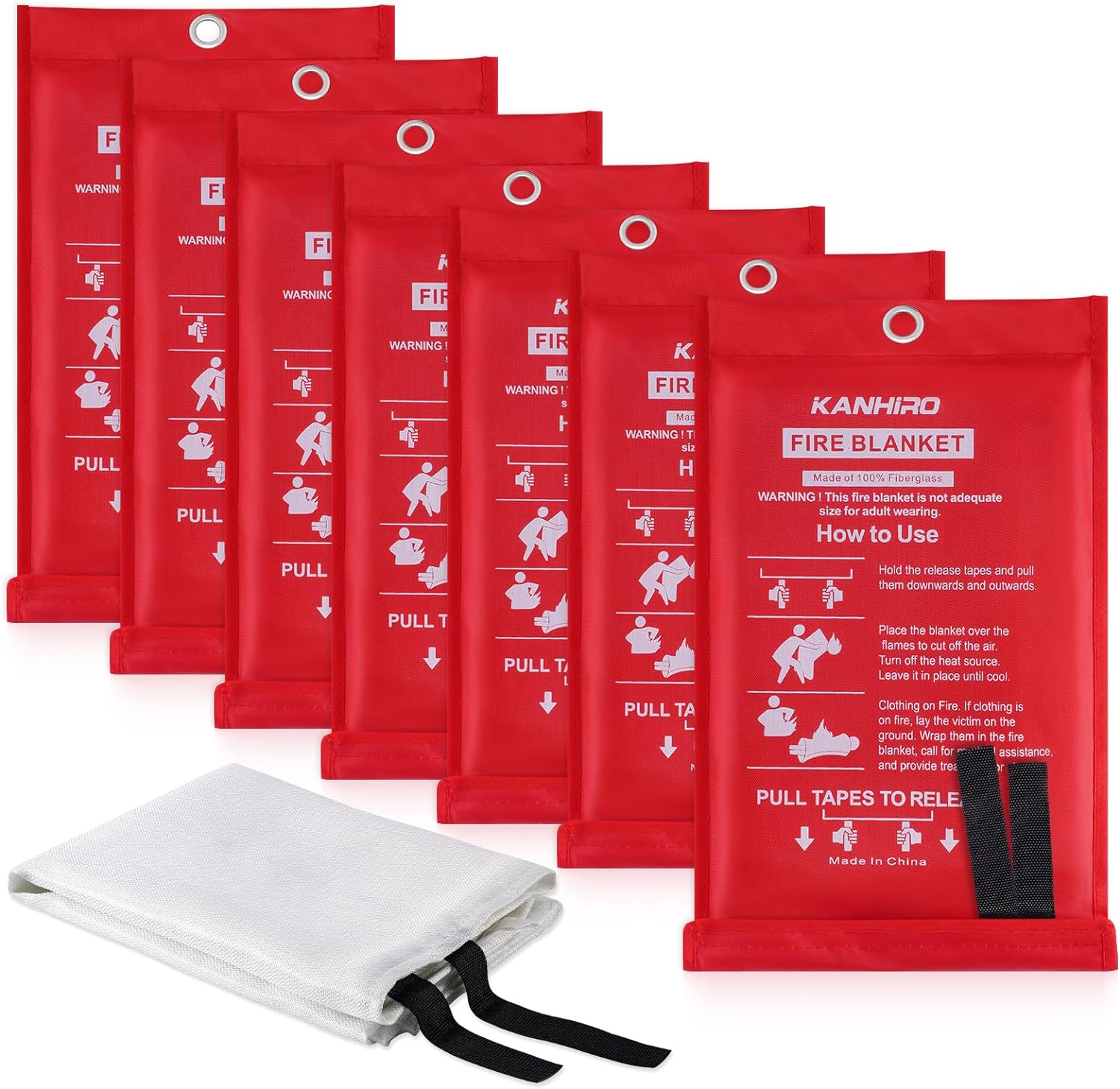 Emergency Fire Blanket for Home Kitchen, Special KANHIRO Fire Suppression Blanke...