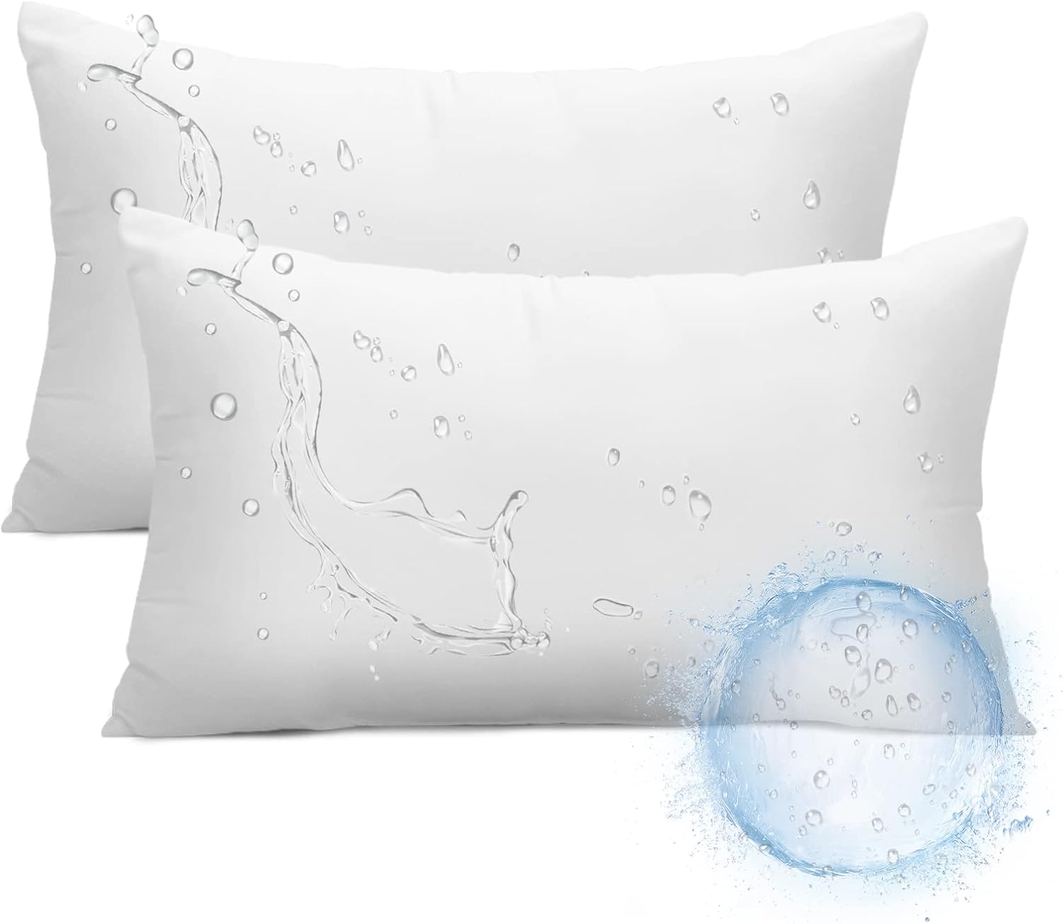 Ashler Outdoor Lumbar Pillows, 12 x 20 Outdoor Pillows, Summer Pillows Set of 2,...
