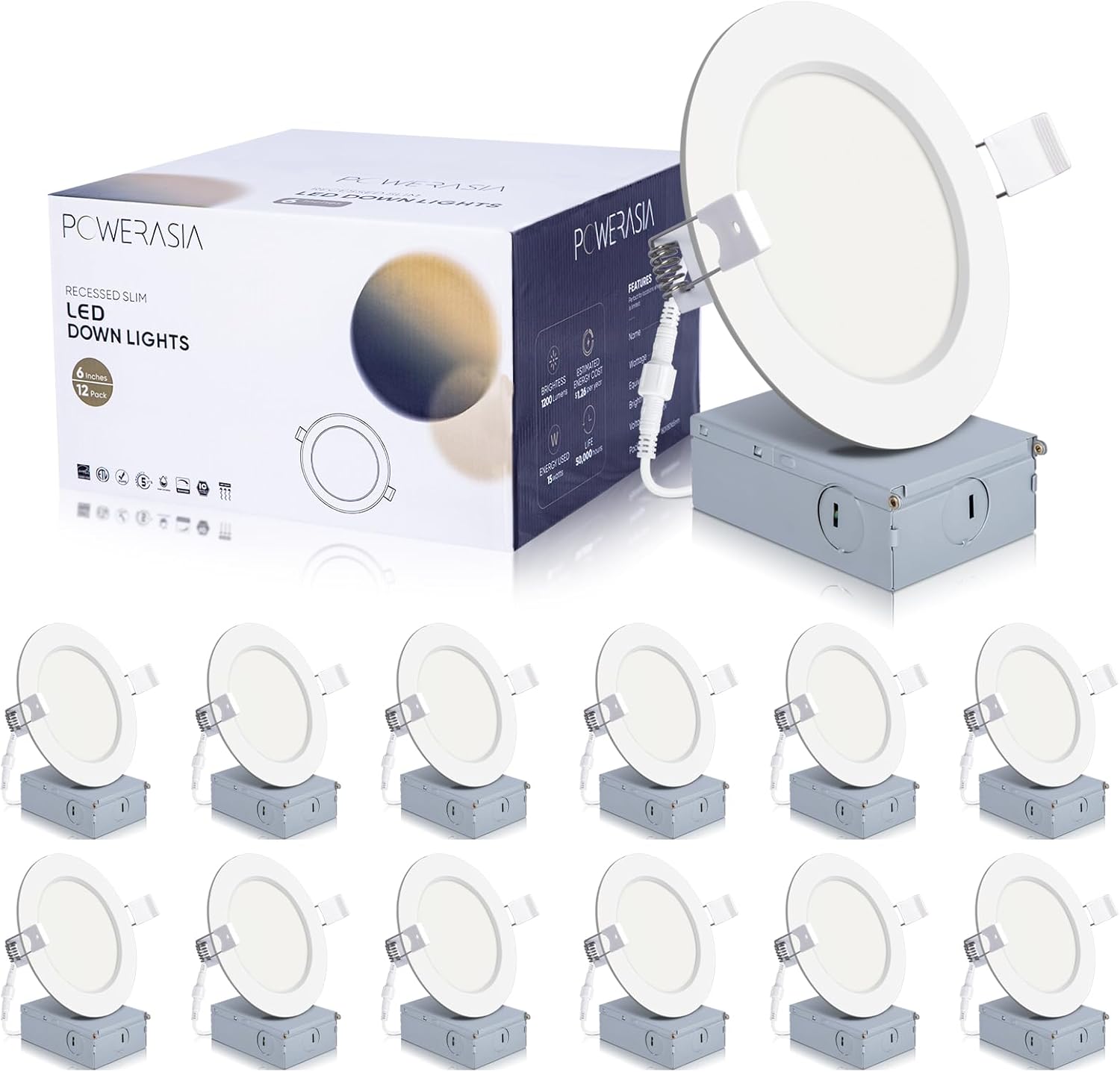 12 Pack 4 Inch Ultra-Thin LED Recessed Ceiling Lig...