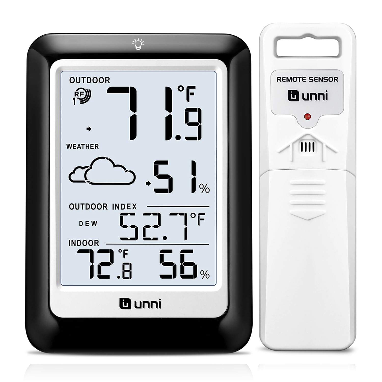 Indoor Outdoor Thermometer Hygrometer Wireless Weather Station, Temperature Humi...