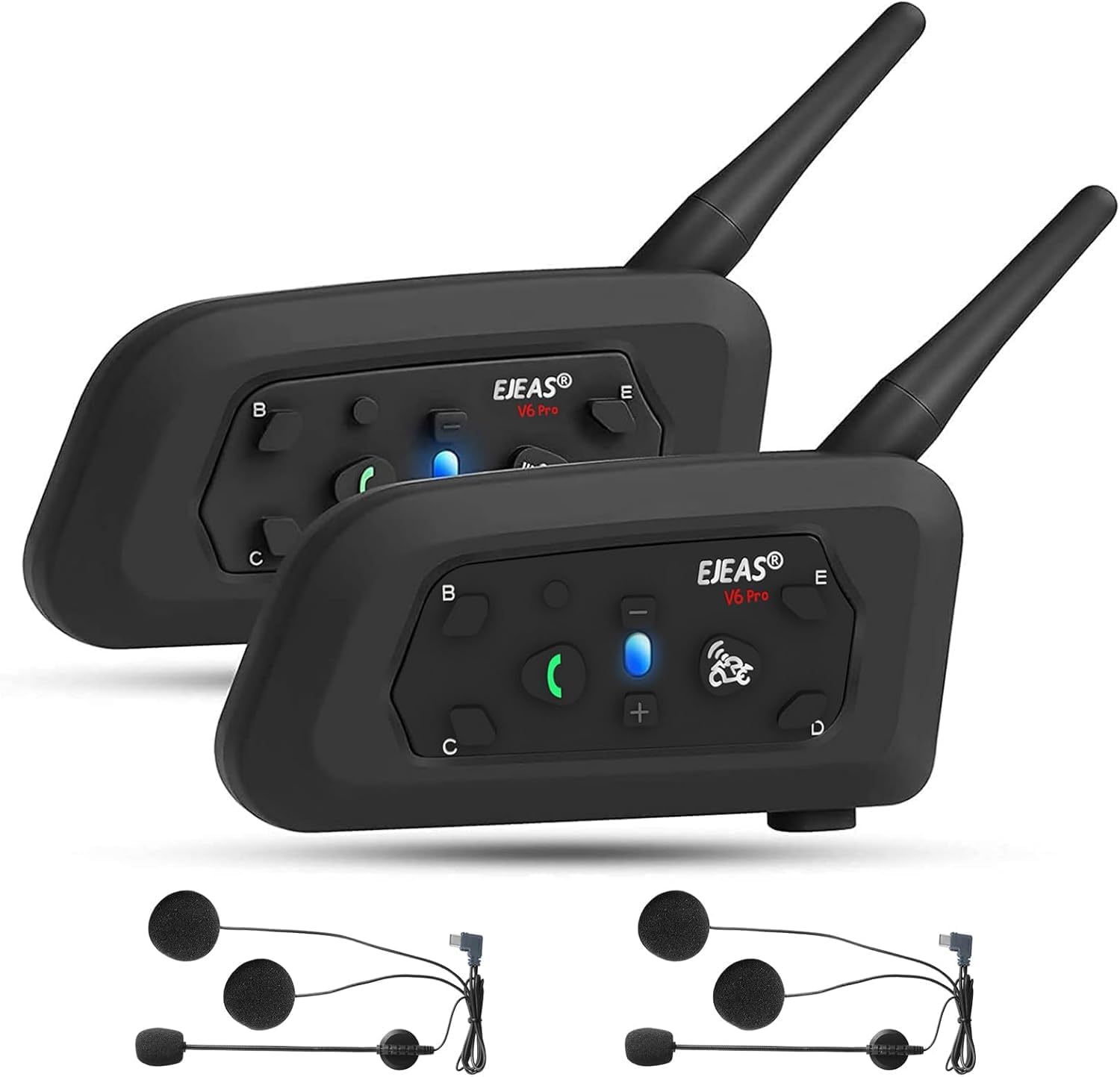 EJEAS V6 Pro Motorcycle Bluetooth Headset, Special Bluetooth 5.1 Helmet Communic...