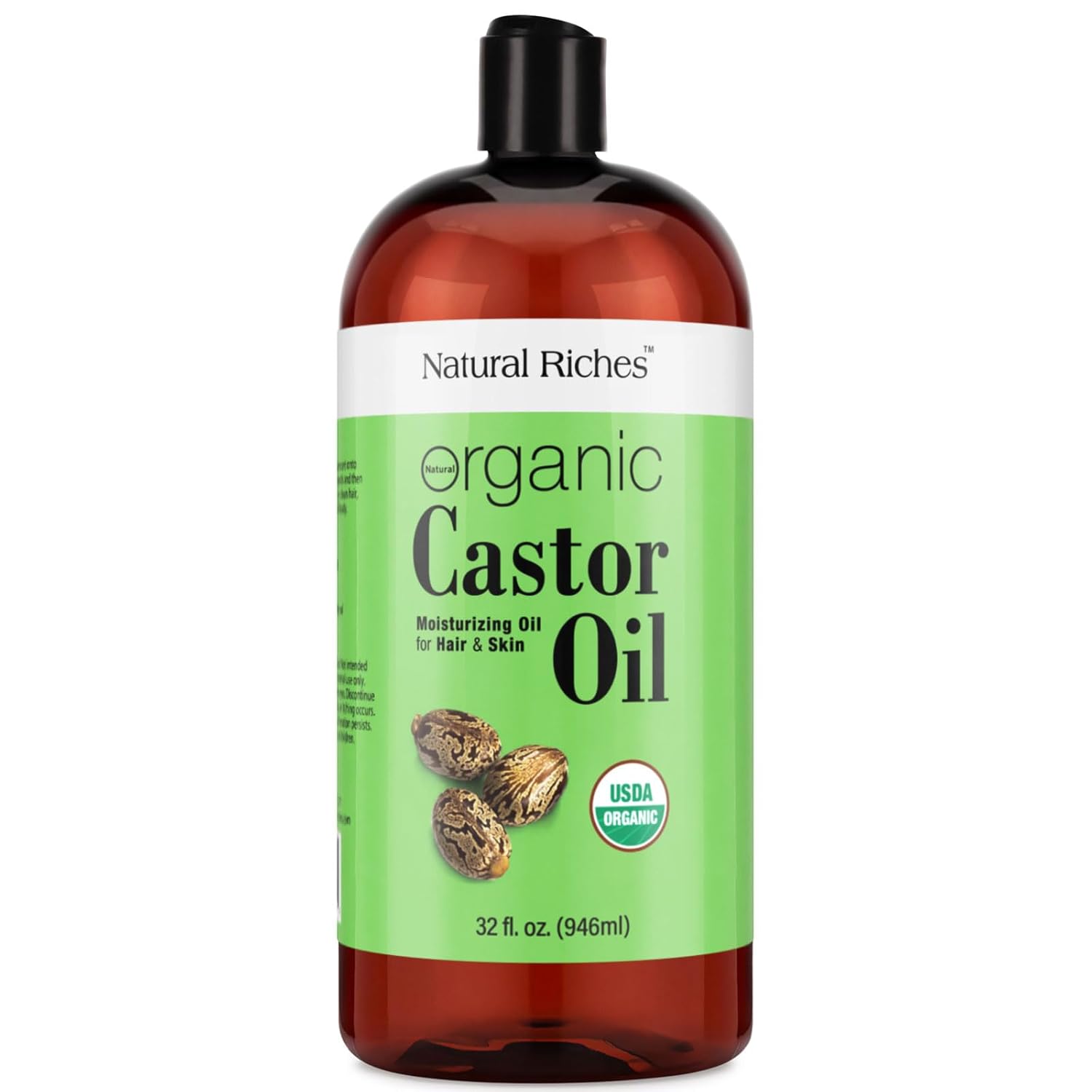 Natural Riches Organic Castor Oil, Special Cold Pressed USDA Certified Oil, Inno...
