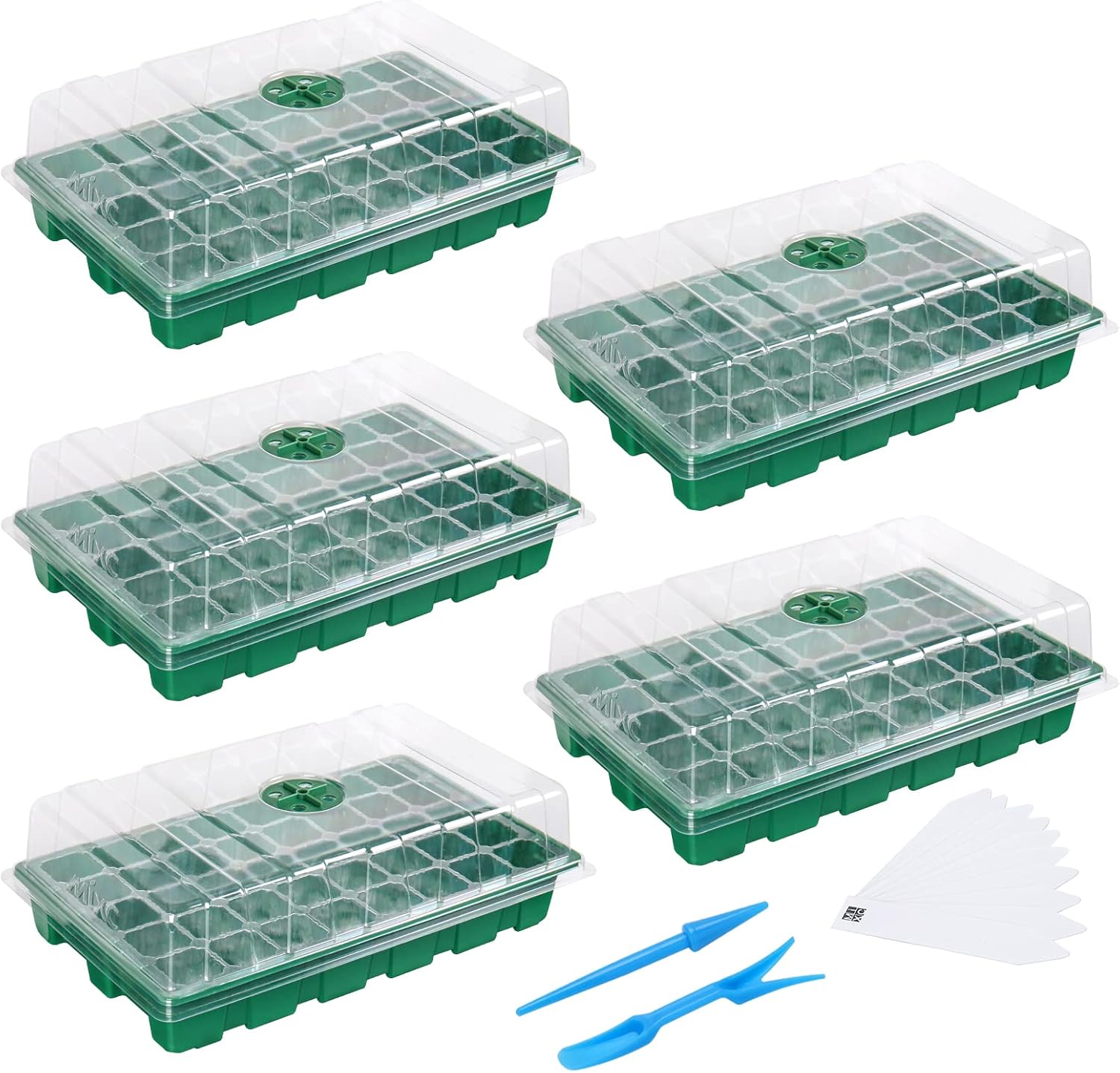 MIXC Seed Trays Propagator for Plants Greenhouse 5 Pack Garland Propagators with...