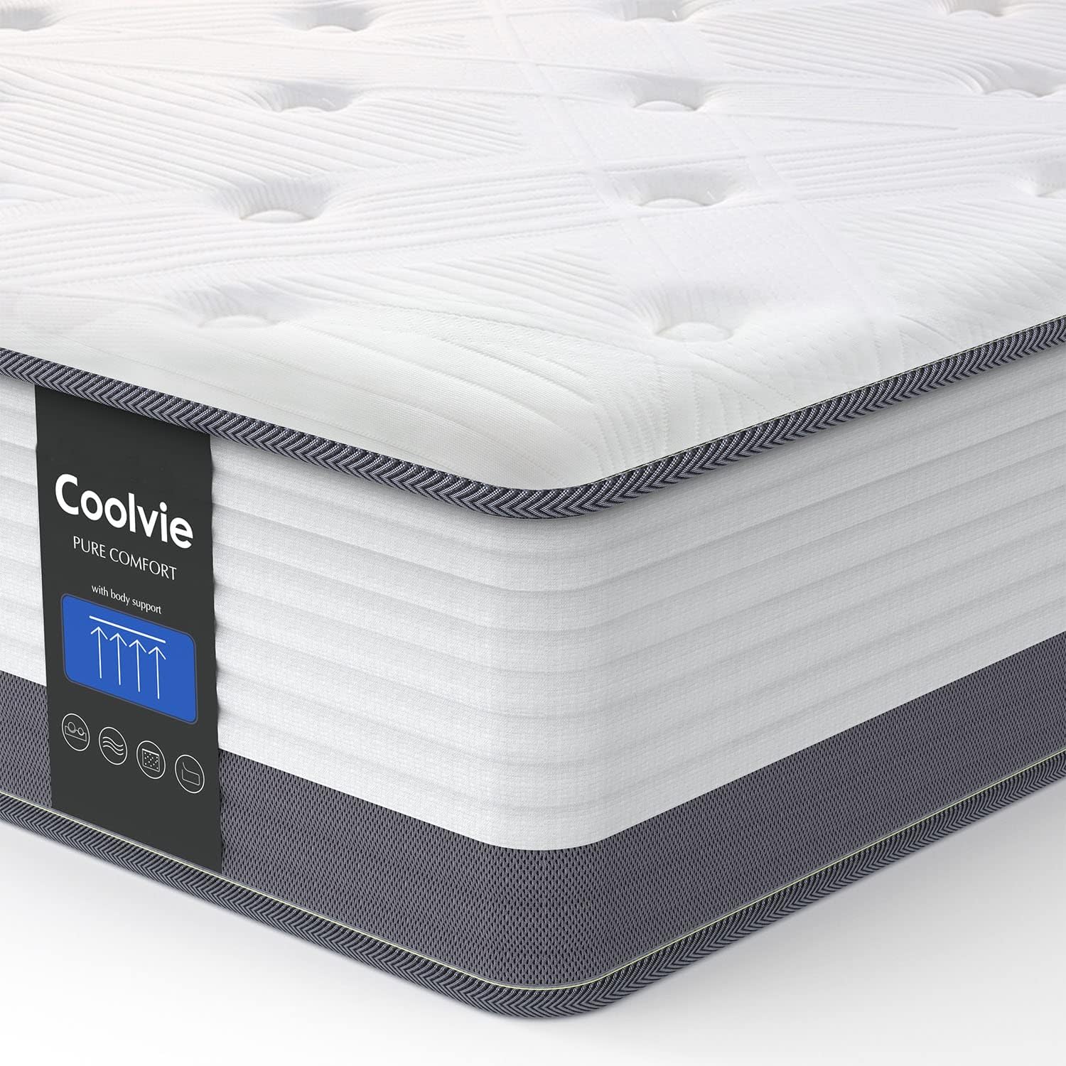 Coolvie 10 Inch Full Size Mattress, Full Hybrid Mattress Built in Pocketed Coils...