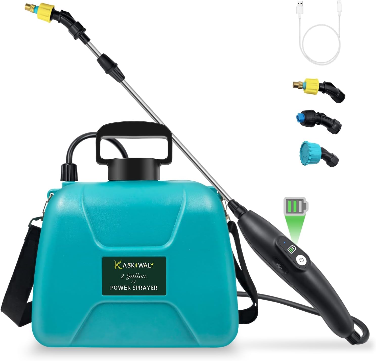 2 Gallon Electric Garden Sprayer, Special Battery Powered Sprayer with 3 Mist No...