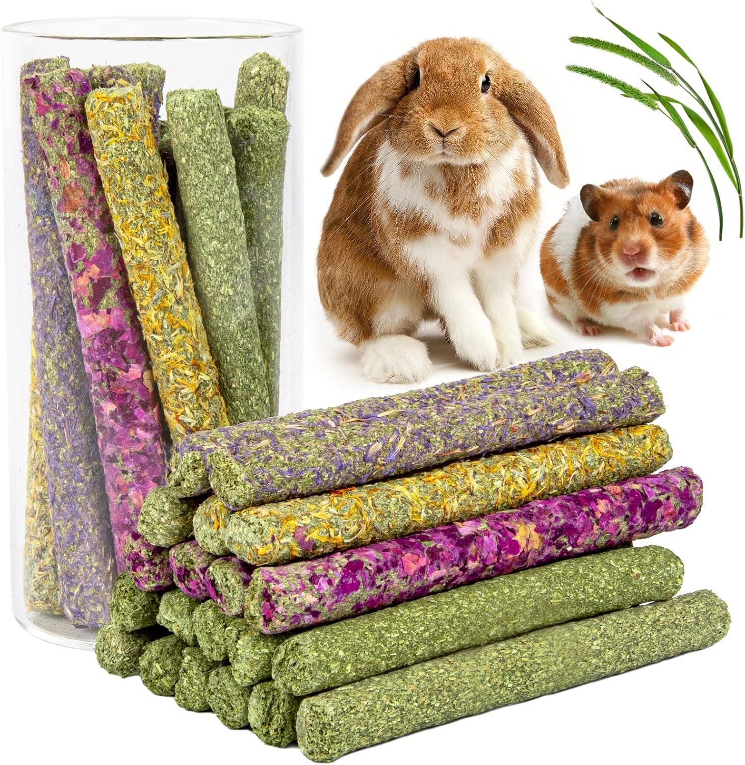 Labeol Rabbit Chew Toys, Special Small Animals Treat, Natural Timothy Hay Sticks...