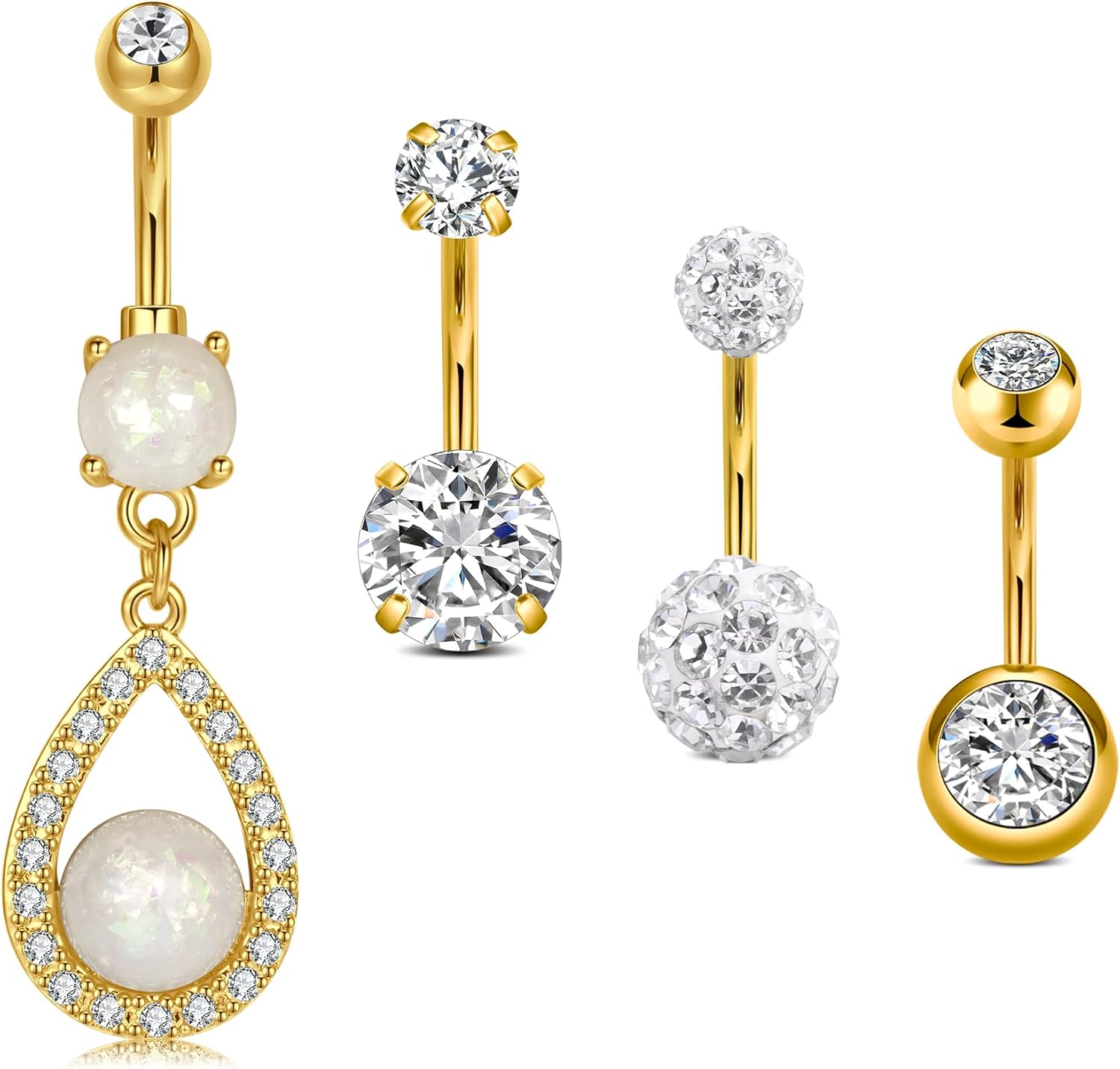 MODRSA Belly Button Rings, Special 14 Gauge Belly Button Jewelry with Stainless...