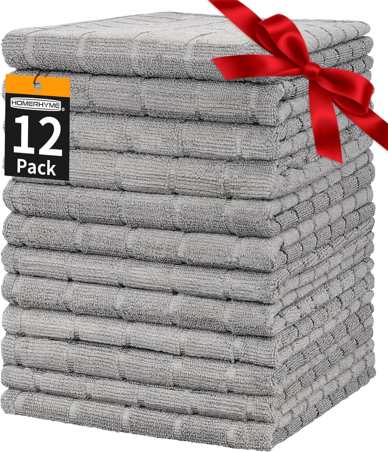 HOMERHYME Hand Towels, Special 12 Pack 25''*15'' Microfiber Bathroom Hand Towels...