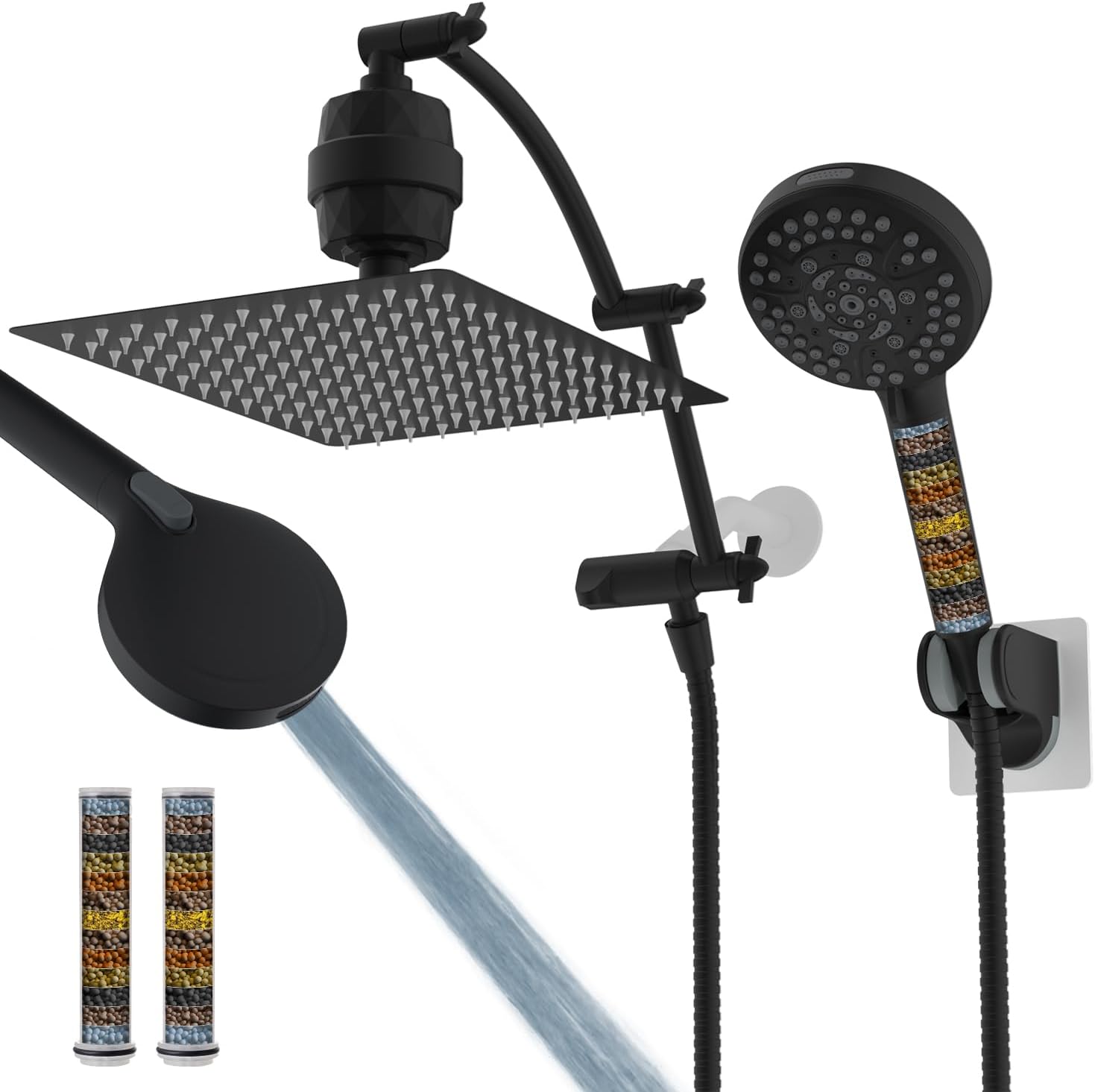 Hibbent All Metal Shower Head Combo, Special High Pressure Handheld Shower Head...