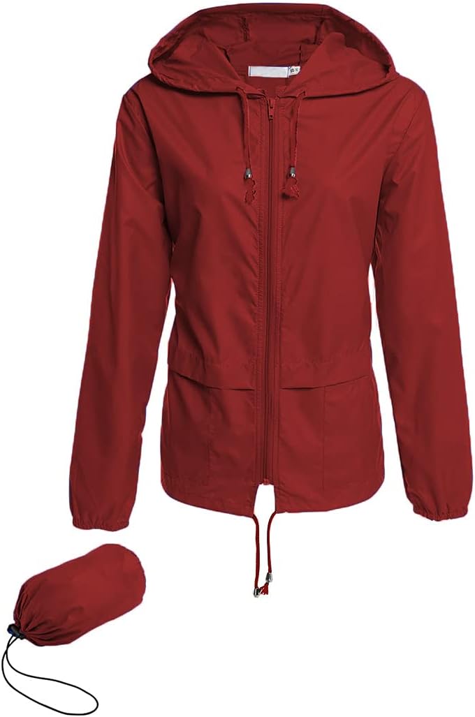 Hount Women's Lightweight Raincoat, Special Hooded Waterproof Jacket, Innovative...