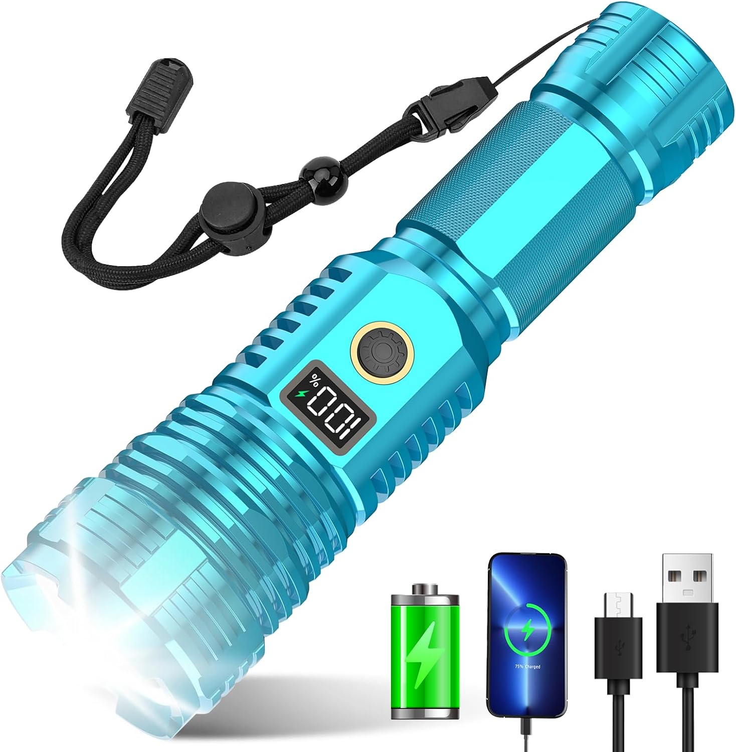 Flashlights High Lumens Rechargeable, 990,000 Lumens Super Bright Flashlight wit...