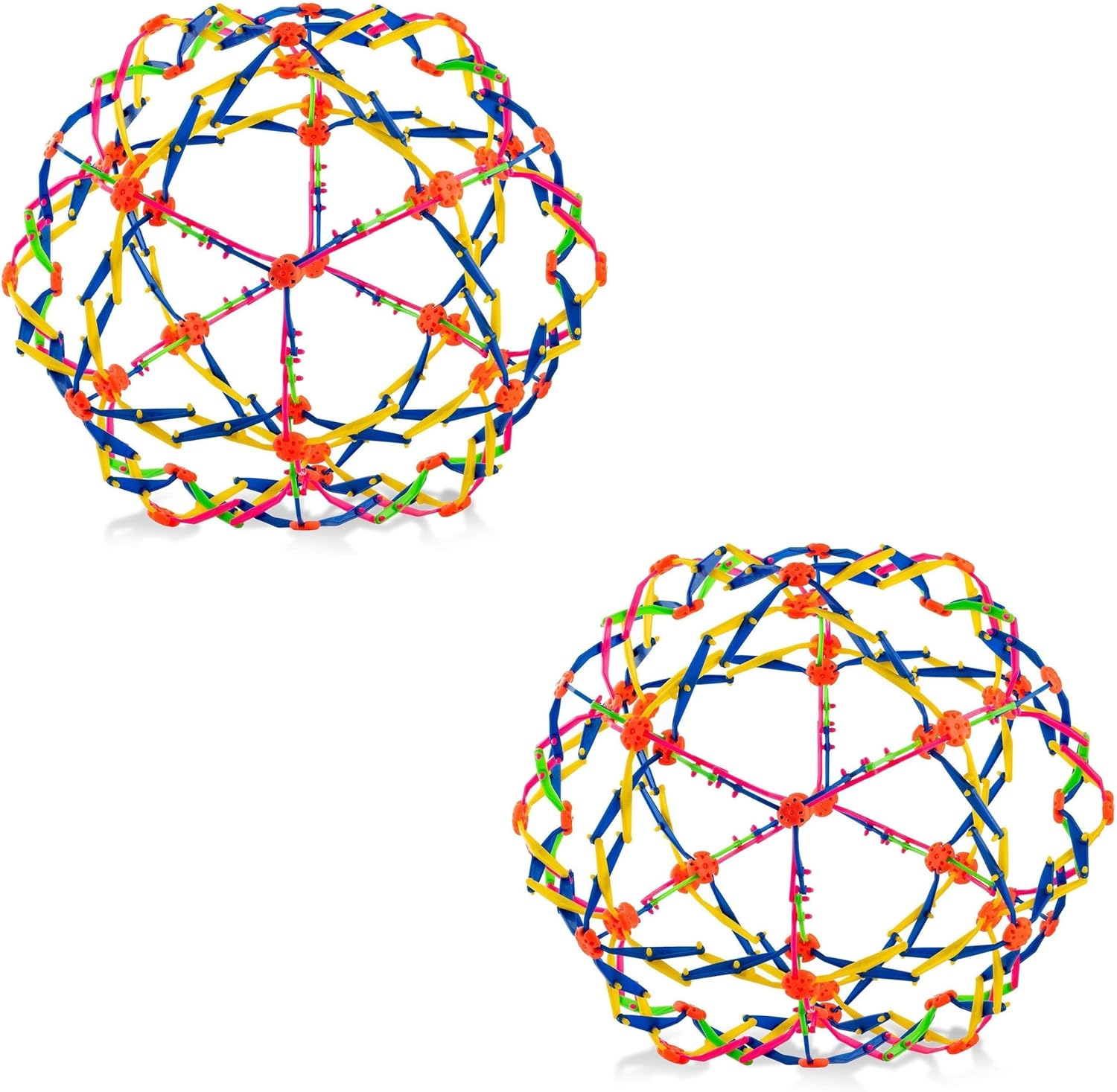 4E's Novelty Expandable Ball, Plastic Sensory Sphere for Kids and Adults 2 Pcs