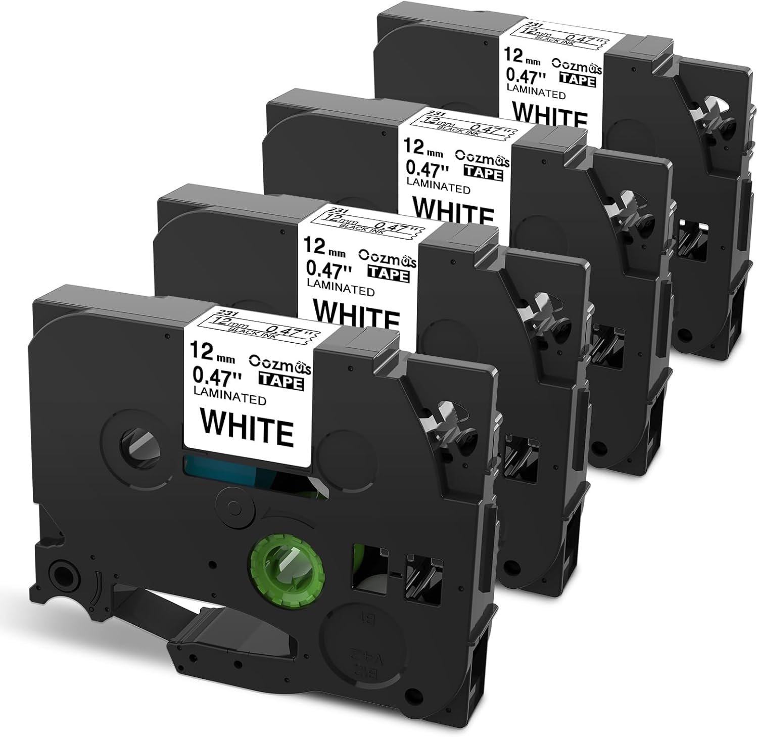 Replace for Brother P-Touch Label Tape Tz Tape 12mm 0.47 Inch Laminated White TZ...