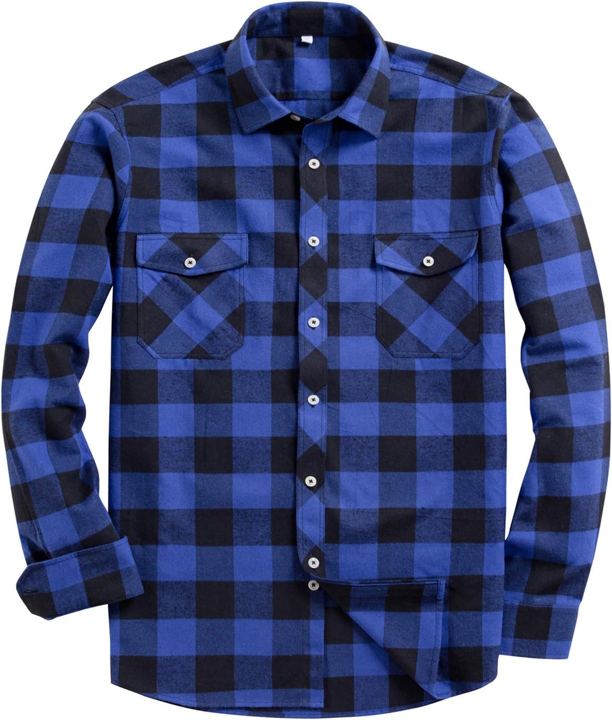 siliteelon Flannel Shirt Checked Shirt for Men Plaid Shirt Cotton Lumberjack Reg...