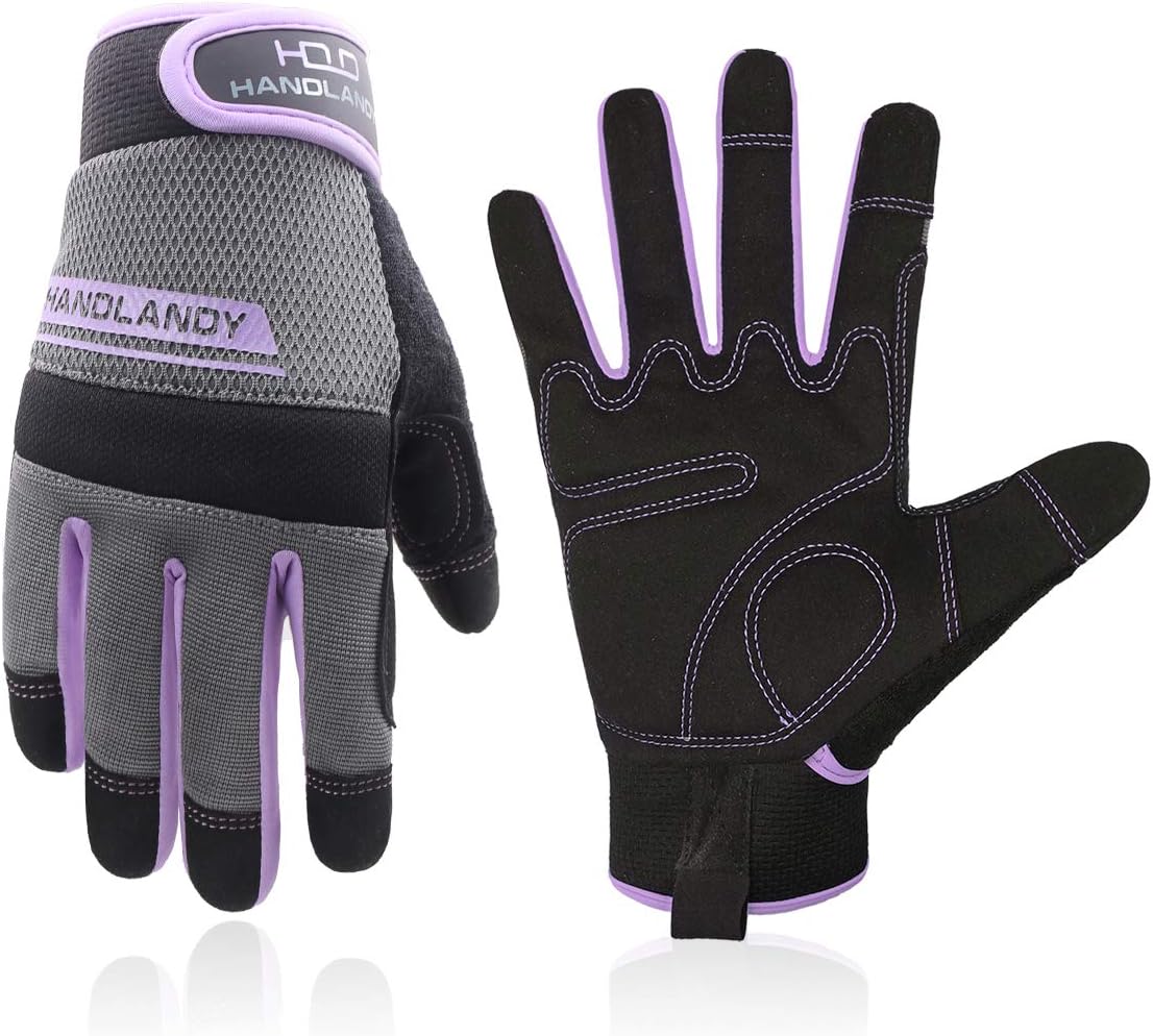 HANDLANDY Utility Work Gloves Women, Special Flexible Breathable Yard Work Glove...