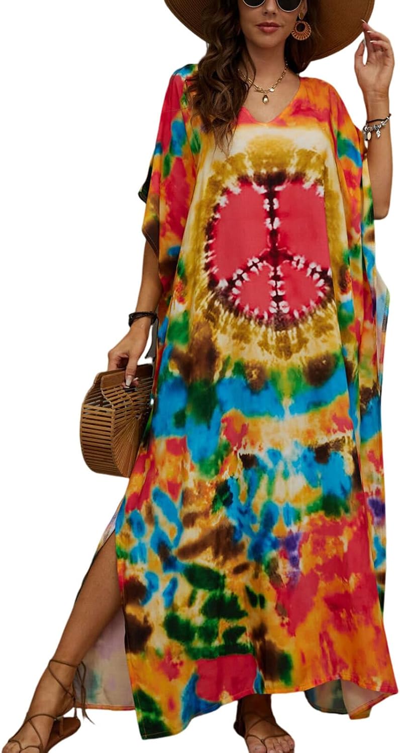 Kaftan Dresses, Special Women's Plus Size Bathing Suit Cover-up, Unique Caftan M...