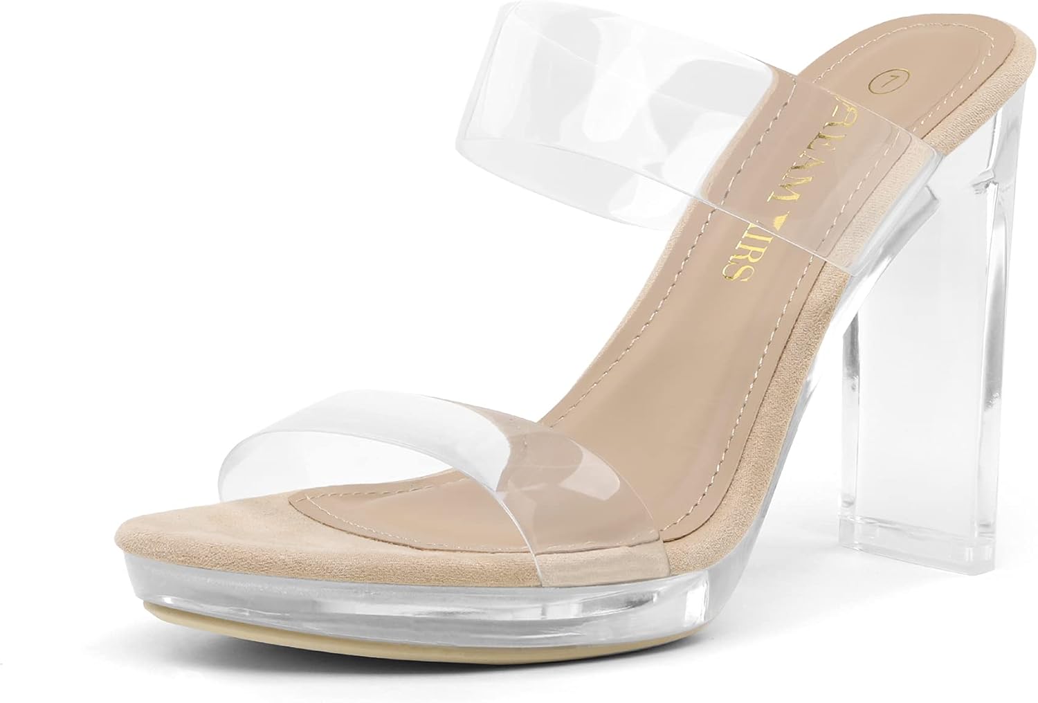 DREAM PAIRS Women's Sandals, Special Clear Two Strap Open Toe Heels, Innovative...