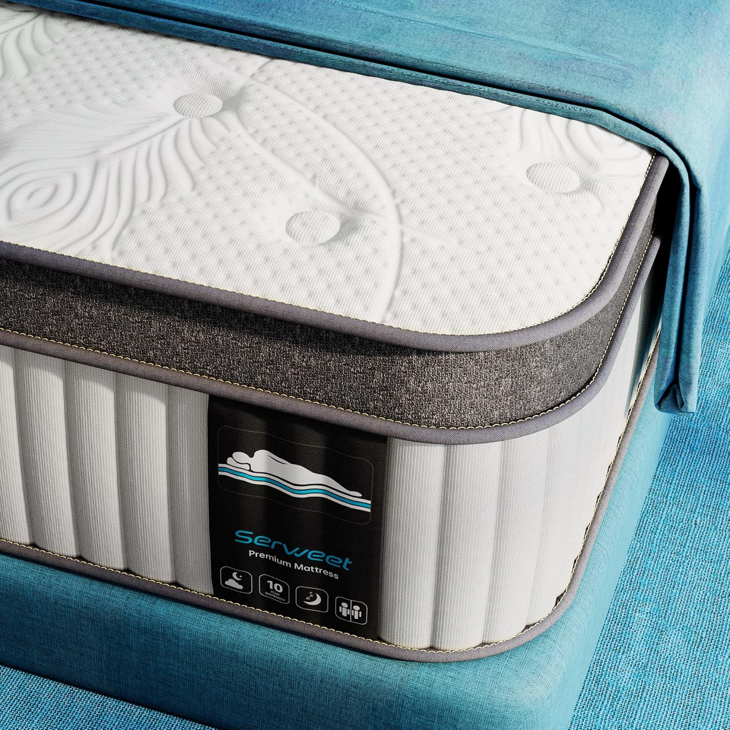 Serweet 3FT Memory Foam Hybrid 25cm Single Mattress - Heavier Coils for Durable...