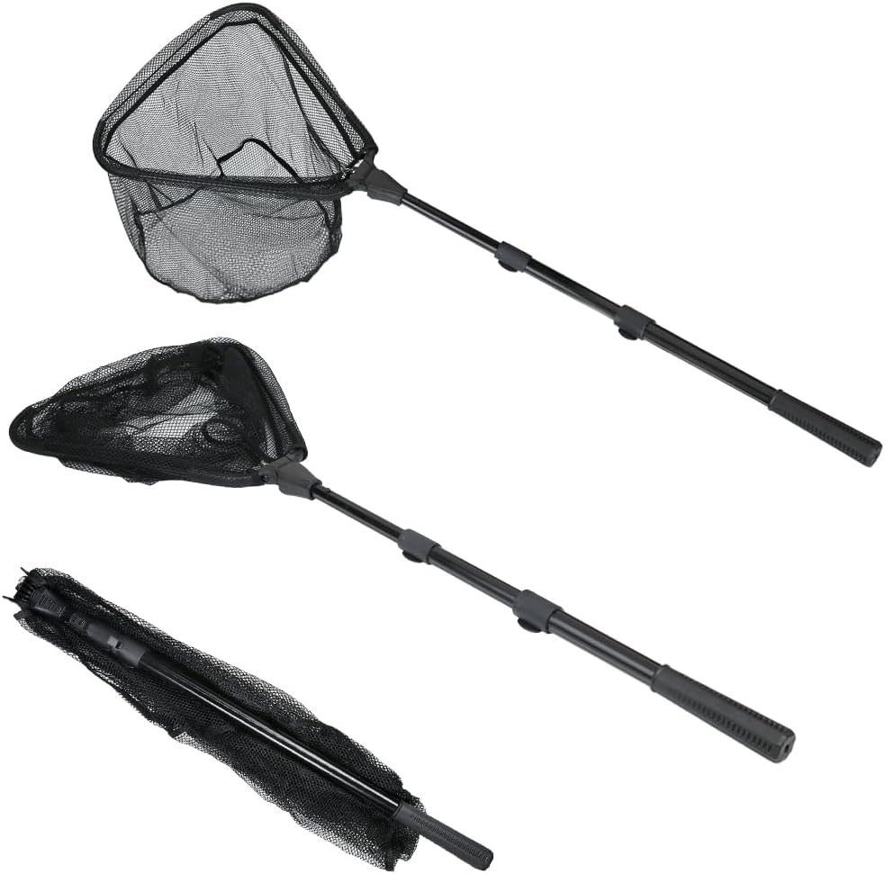 RESTCLOUD Fishing Landing Net with Telescoping Pole Handle, Fishing net Freshwat...